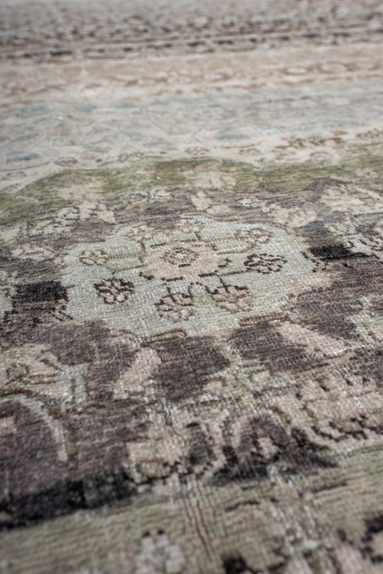 20th Century Antique Persian Bidjar Rug in Faded Earth and Sky Tones For Sale