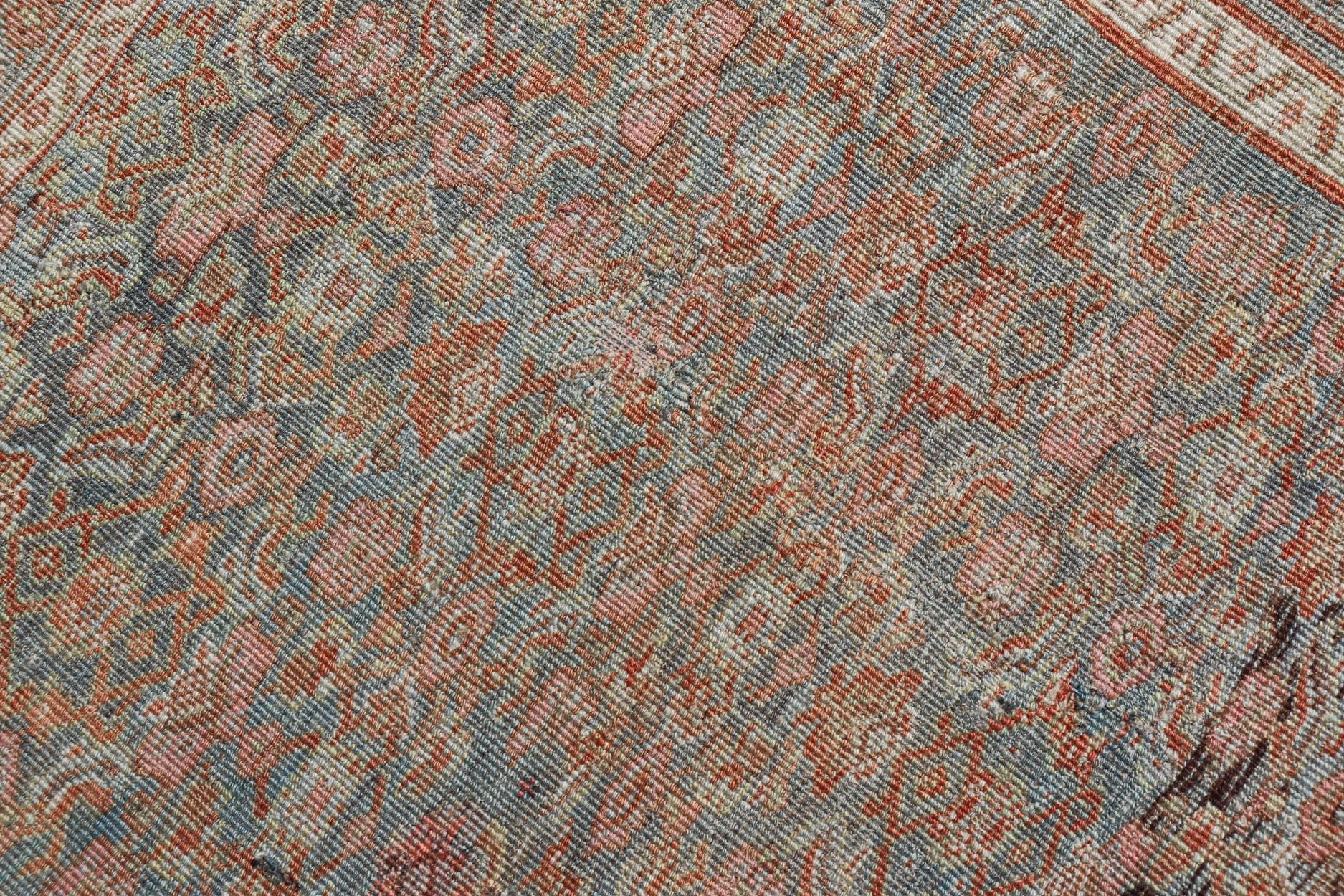 Antique Persian Bidjar Rug In Herati Design With Medallion In Soft Muted Colors  For Sale 8