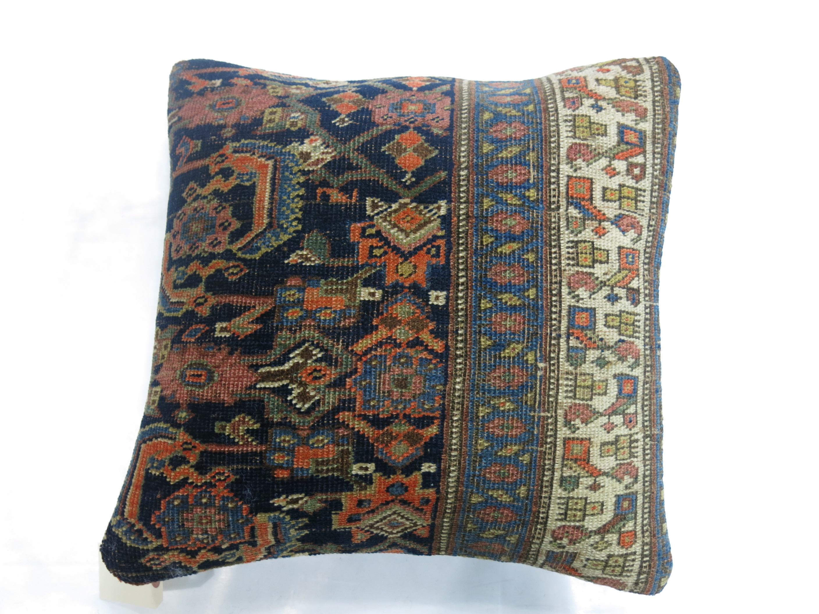 Tribal Antique Persian Bidjar Rug Pillow