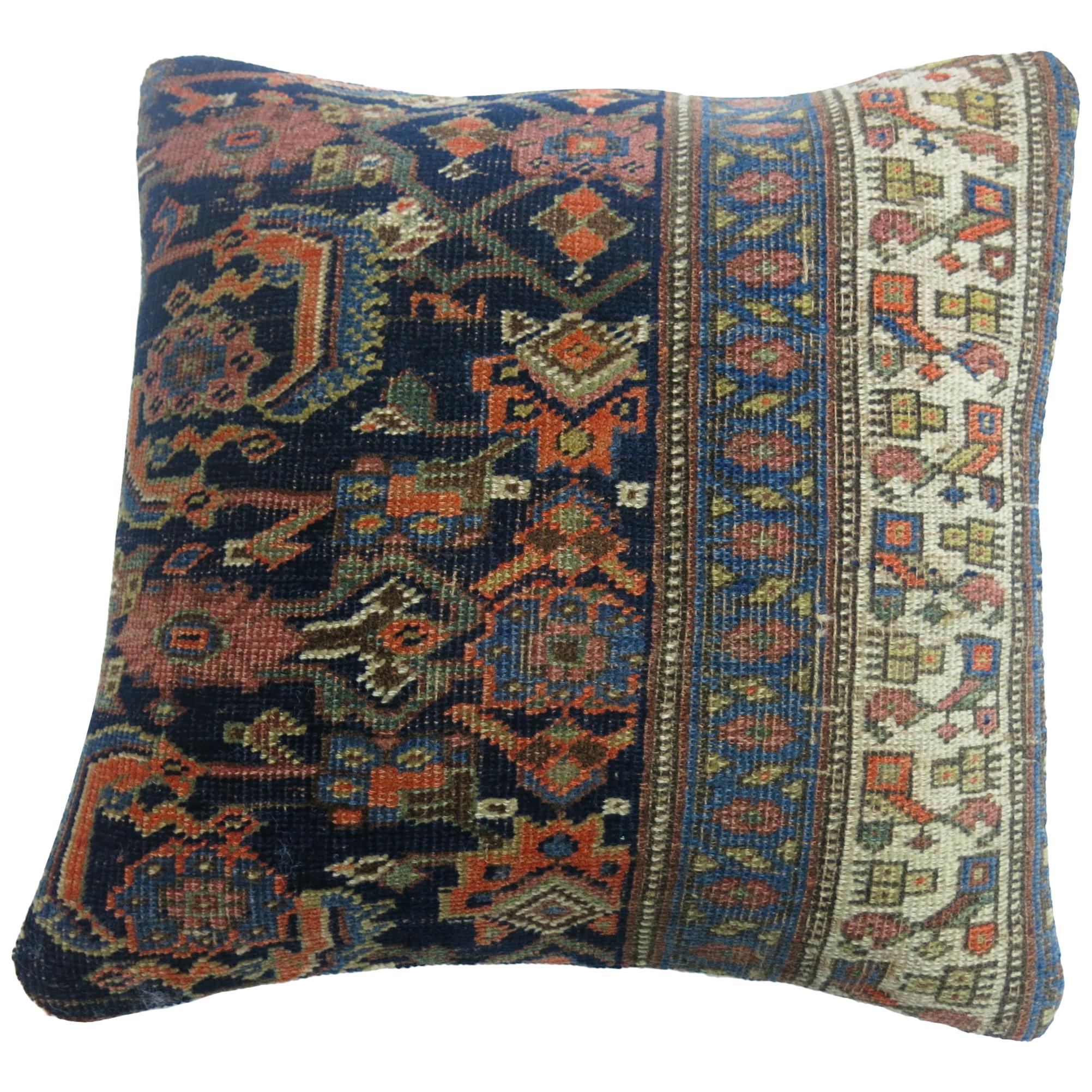 Antique Persian Bidjar Rug Pillow