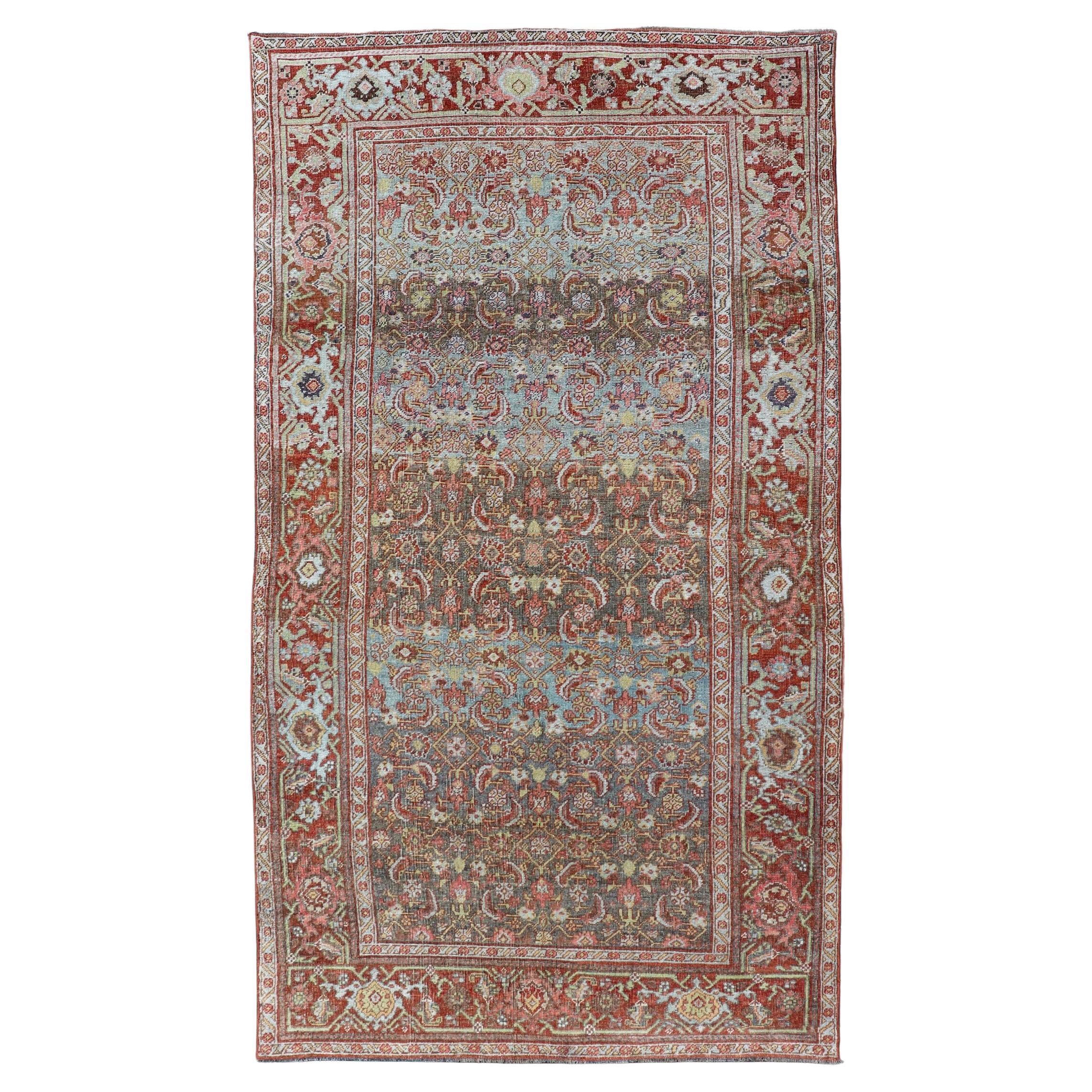 Antique Persian Bidjar Rug with All-Over Floral Design 4
3" x 8
3"