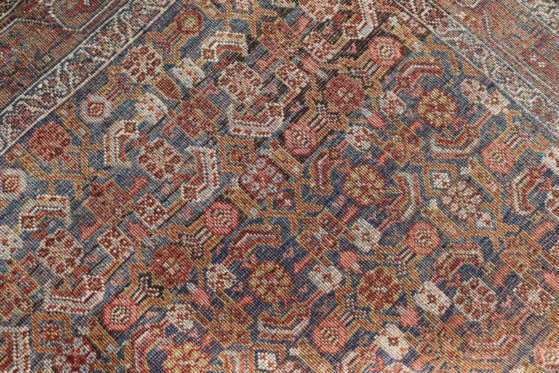 Antiker persischer Bidjar-Teppich mit All-Over-Gitterdesign 6'9 x 9'5 im Angebot 2