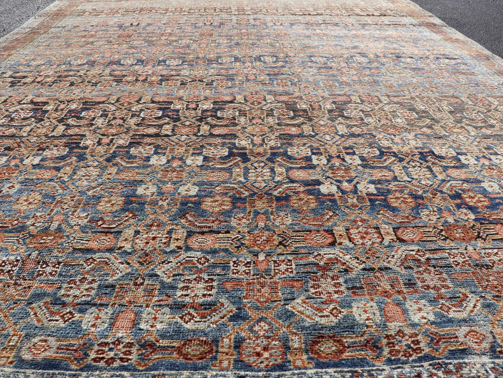 Antiker persischer Bidjar-Teppich mit All-Over-Gitterdesign 6'9 x 9'5 im Angebot 6