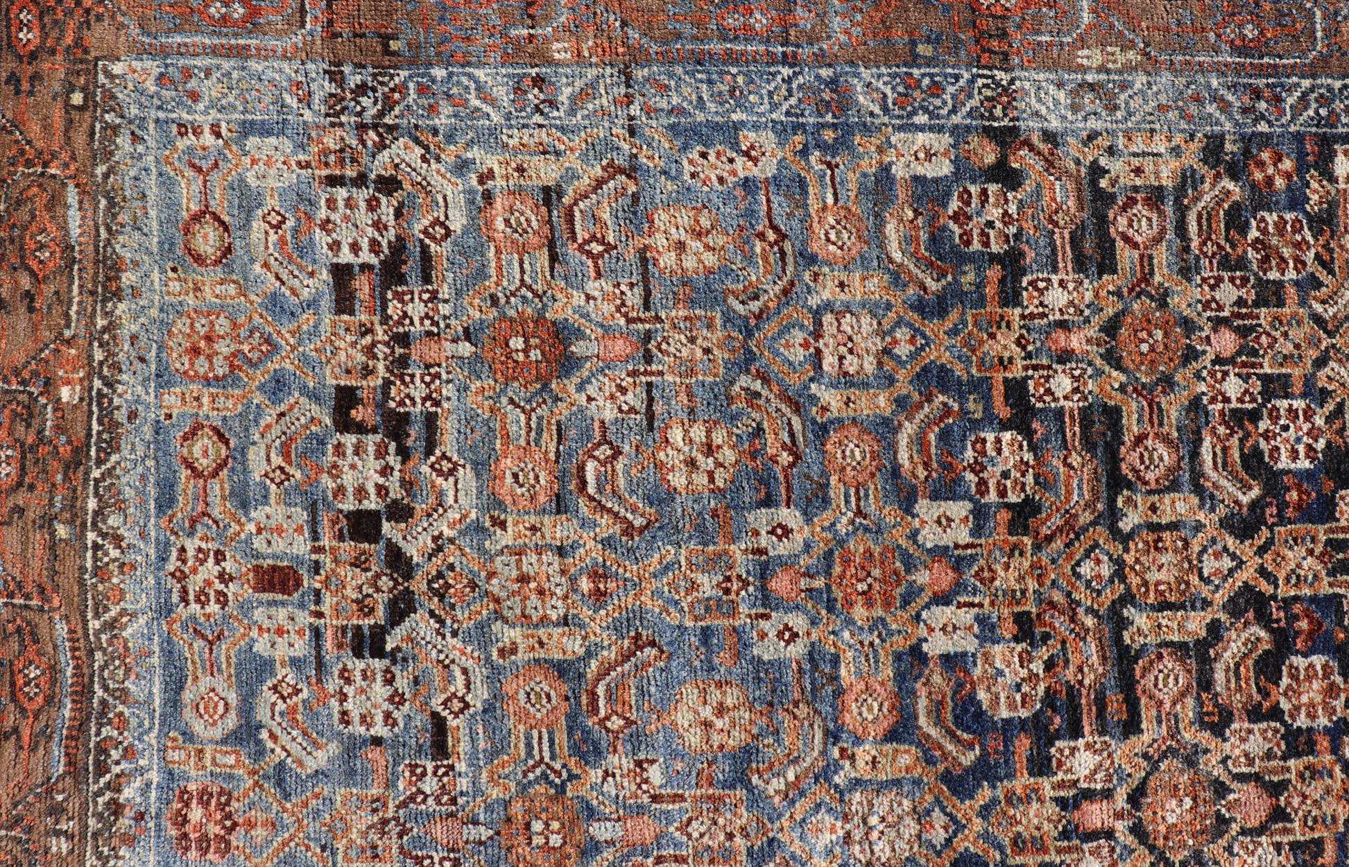 Antiker persischer Bidjar-Teppich mit All-Over-Gitterdesign 6'9 x 9'5 im Angebot 7