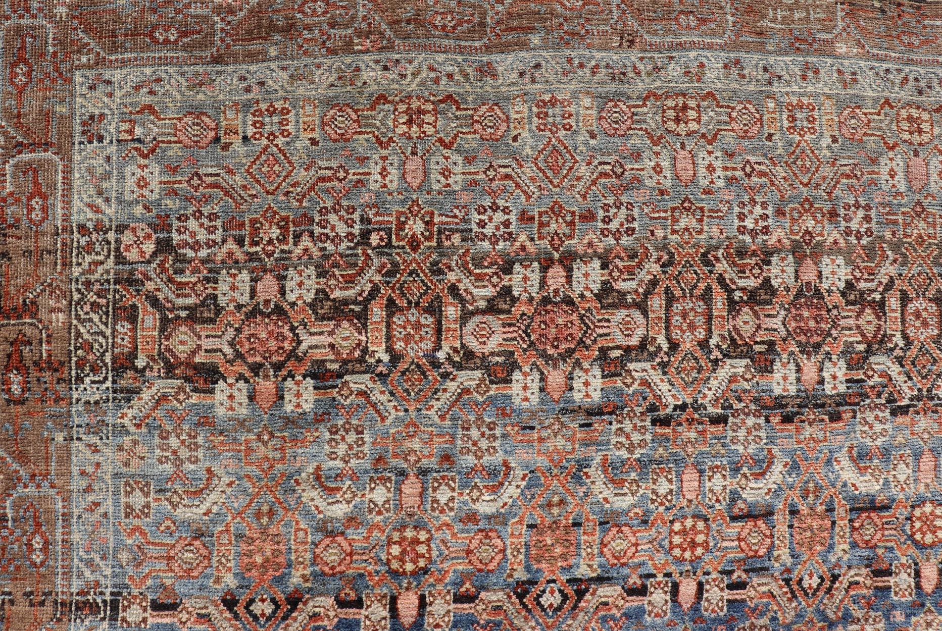 Antiker persischer Bidjar-Teppich mit All-Over-Gitterdesign 6'9 x 9'5 (Persisch) im Angebot