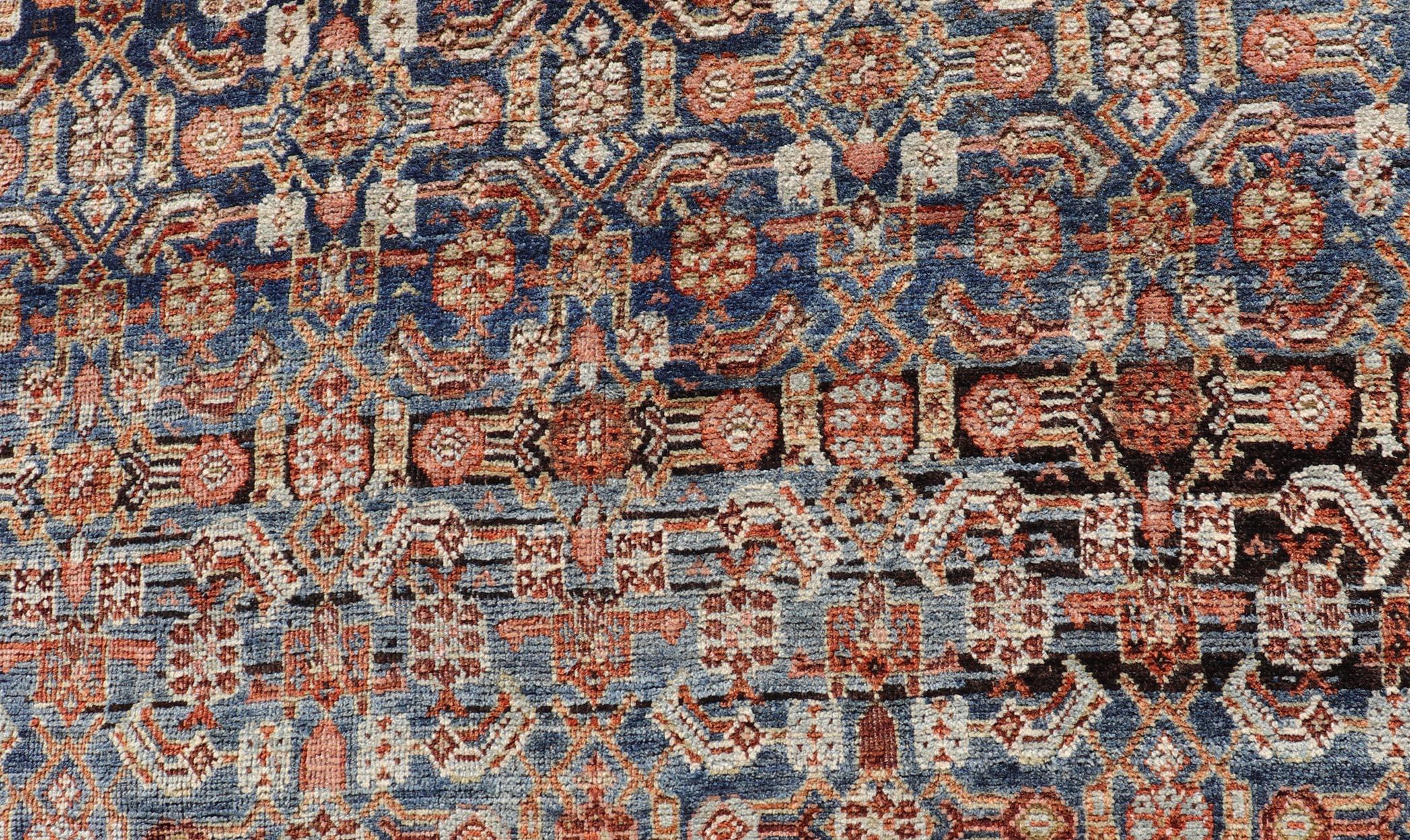 Antiker persischer Bidjar-Teppich mit All-Over-Gitterdesign 6'9 x 9'5 im Zustand „Hervorragend“ im Angebot in Atlanta, GA