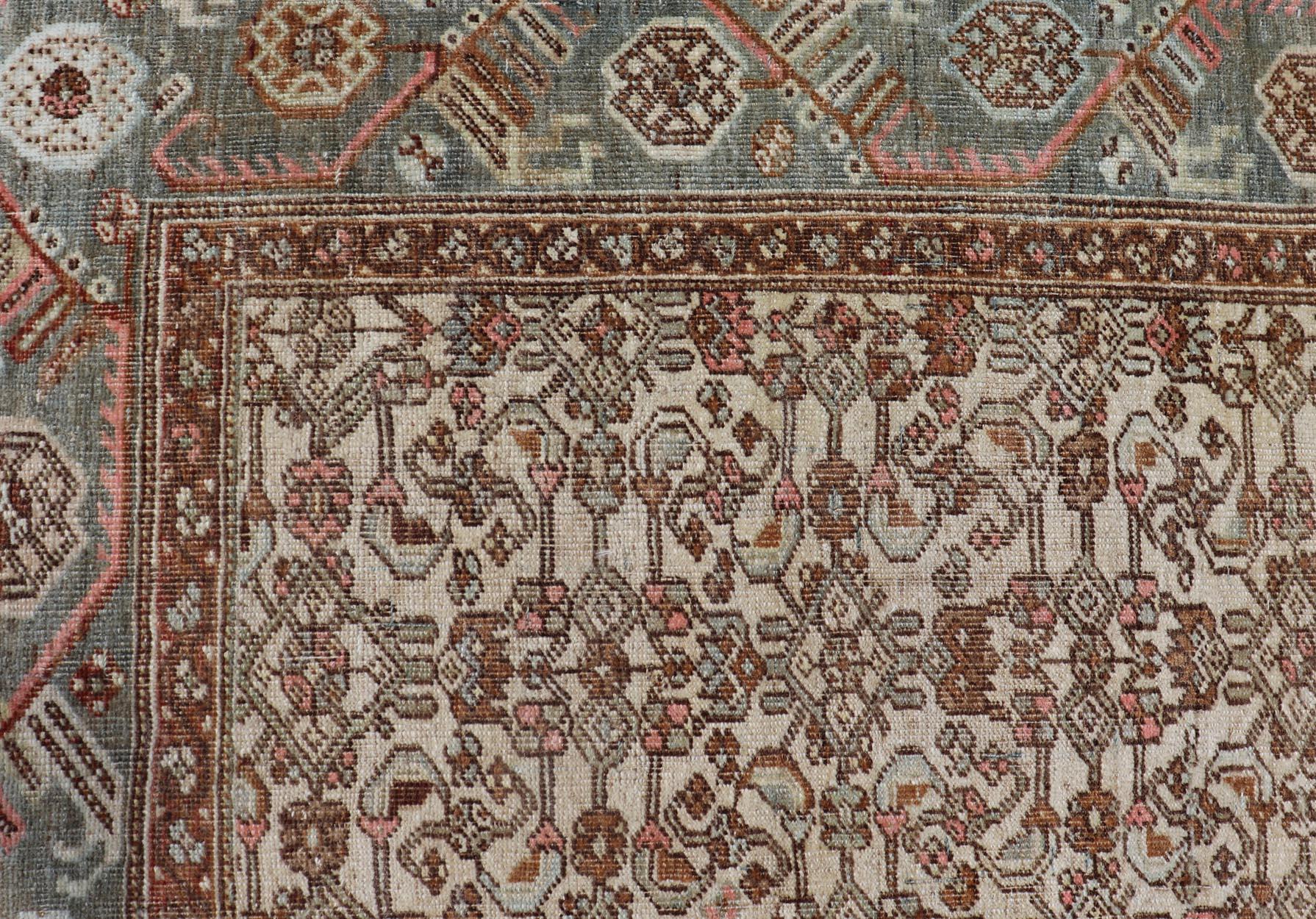 Antiker persischer Bidjar-Teppich mit dichtem All-Over-Herati-Muster  4'3 x 6'5 im Angebot 2