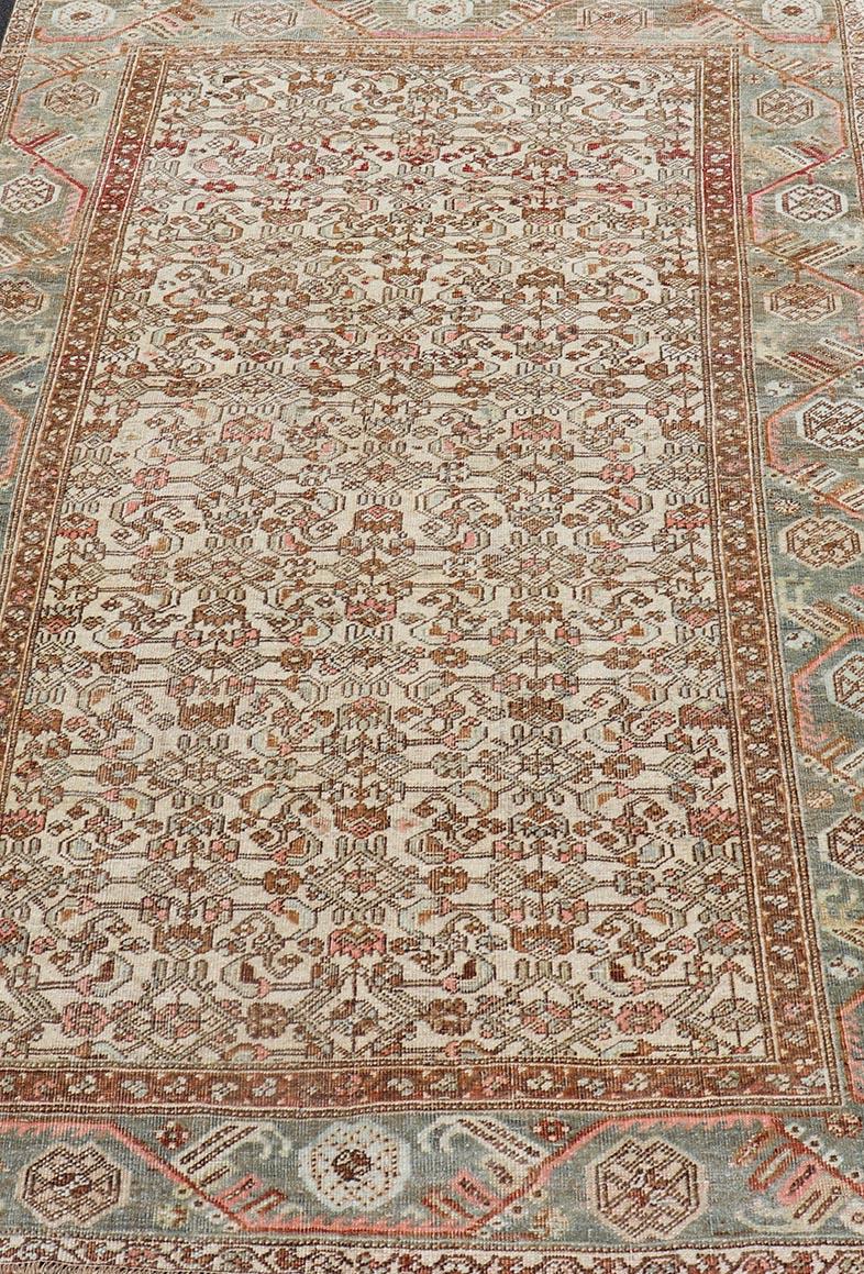 Antiker persischer Bidjar-Teppich mit dichtem All-Over-Herati-Muster  4'3 x 6'5 im Zustand „Gut“ im Angebot in Atlanta, GA