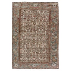 Antique Persian Bidjar Rug with Dense All-Over Herati Design  4'3 x 6'5