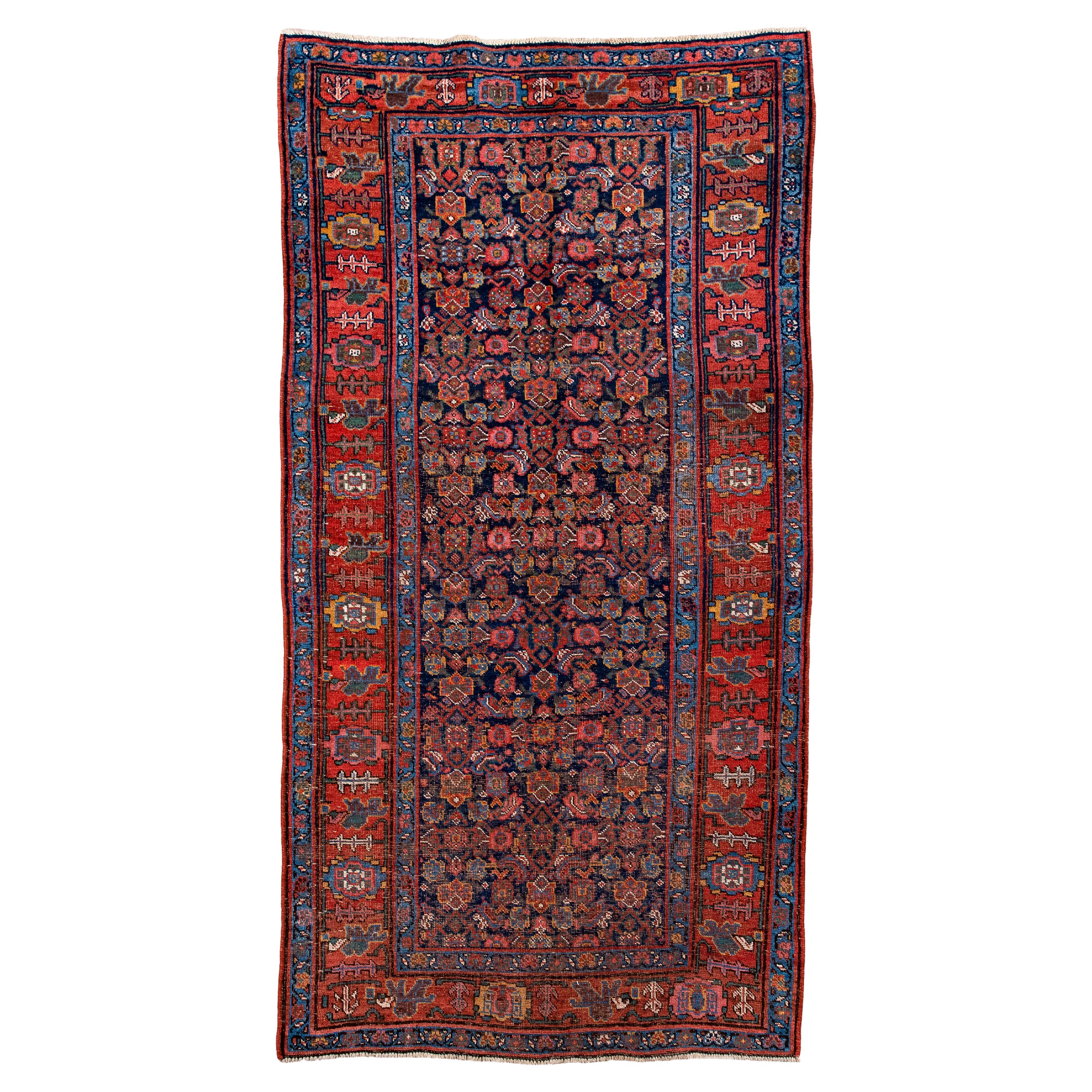 Antique Persian Bidjar Rug with Dense Floral Field.