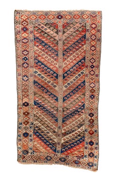 Antique Persian Bidjar Rug with Diagonal Lattice Stripe Design
