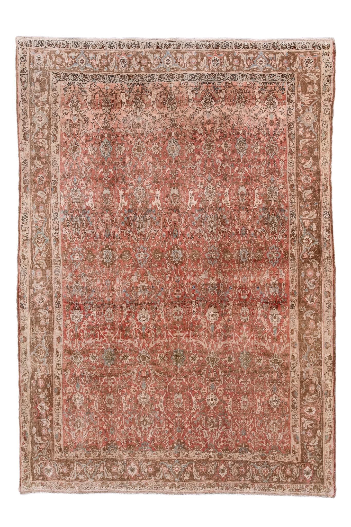Antique Persian Bidjar Rug with Geometric Floral Design in Deep, Rich Colors For Sale