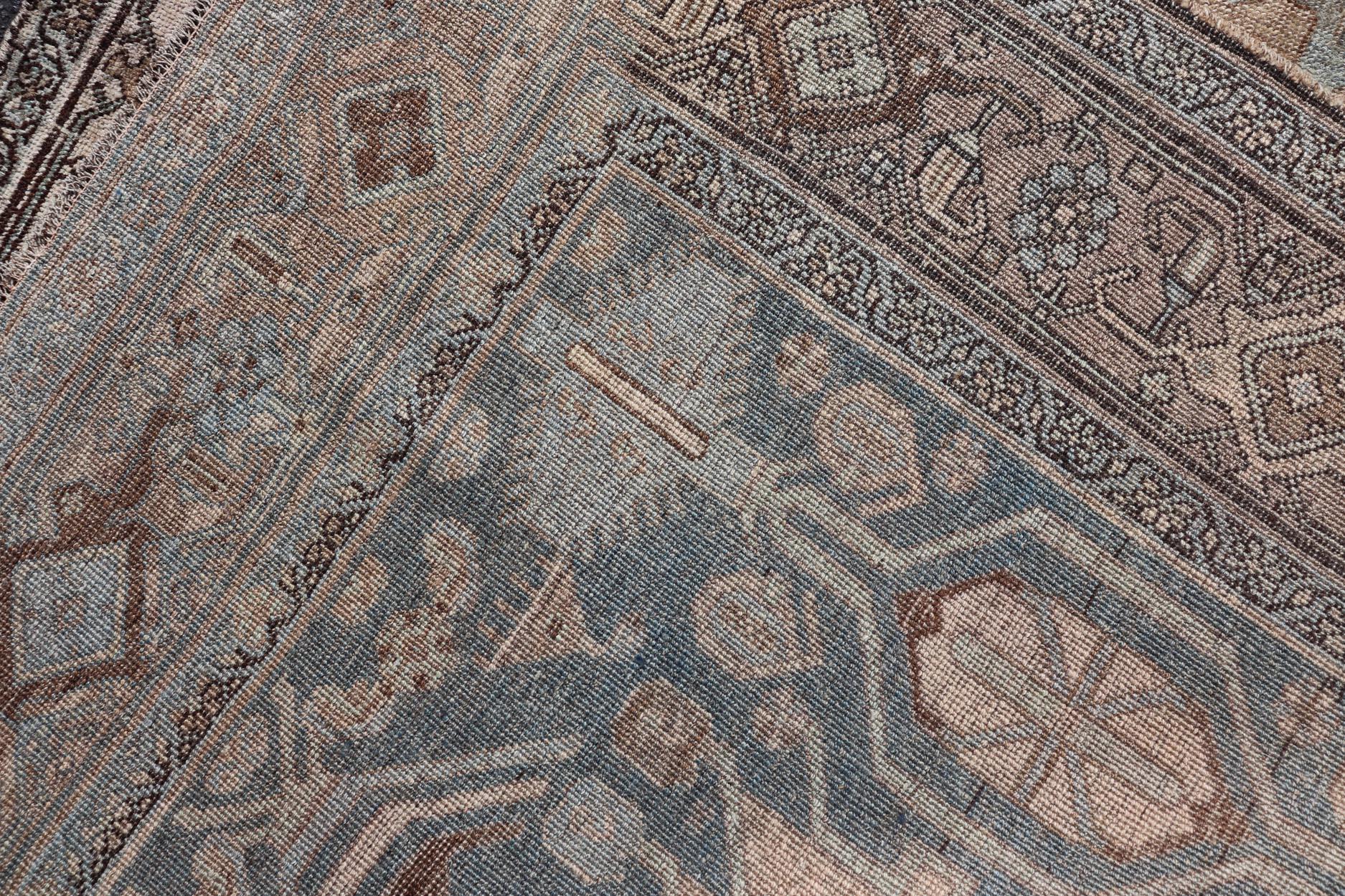 Antique Persian Bidjar Rug with Rich Tones and Intricate Patterns 4'5