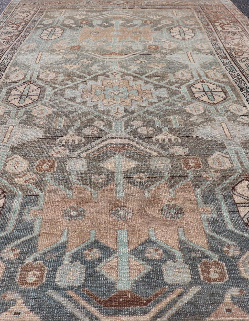 Tabriz Antique Persian Bidjar Rug with Rich Tones and Intricate Patterns 4'5