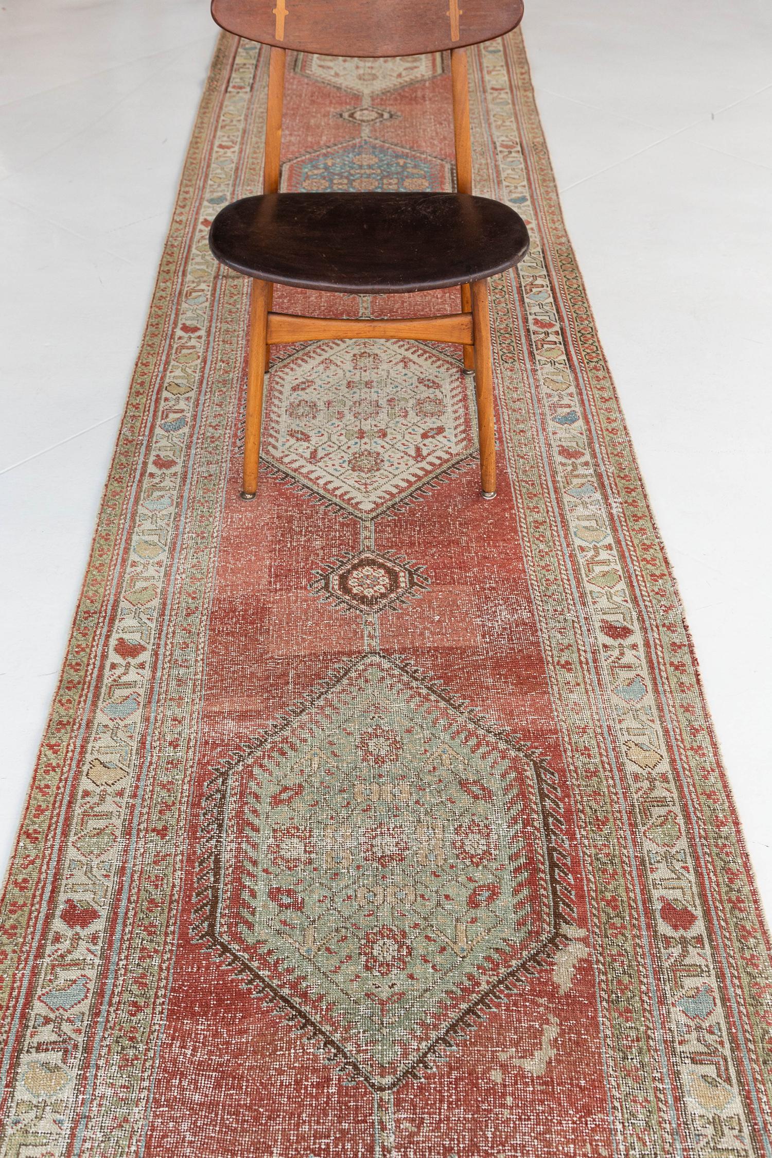Antique Persian Bidjar Runner 26465 In Good Condition For Sale In WEST HOLLYWOOD, CA