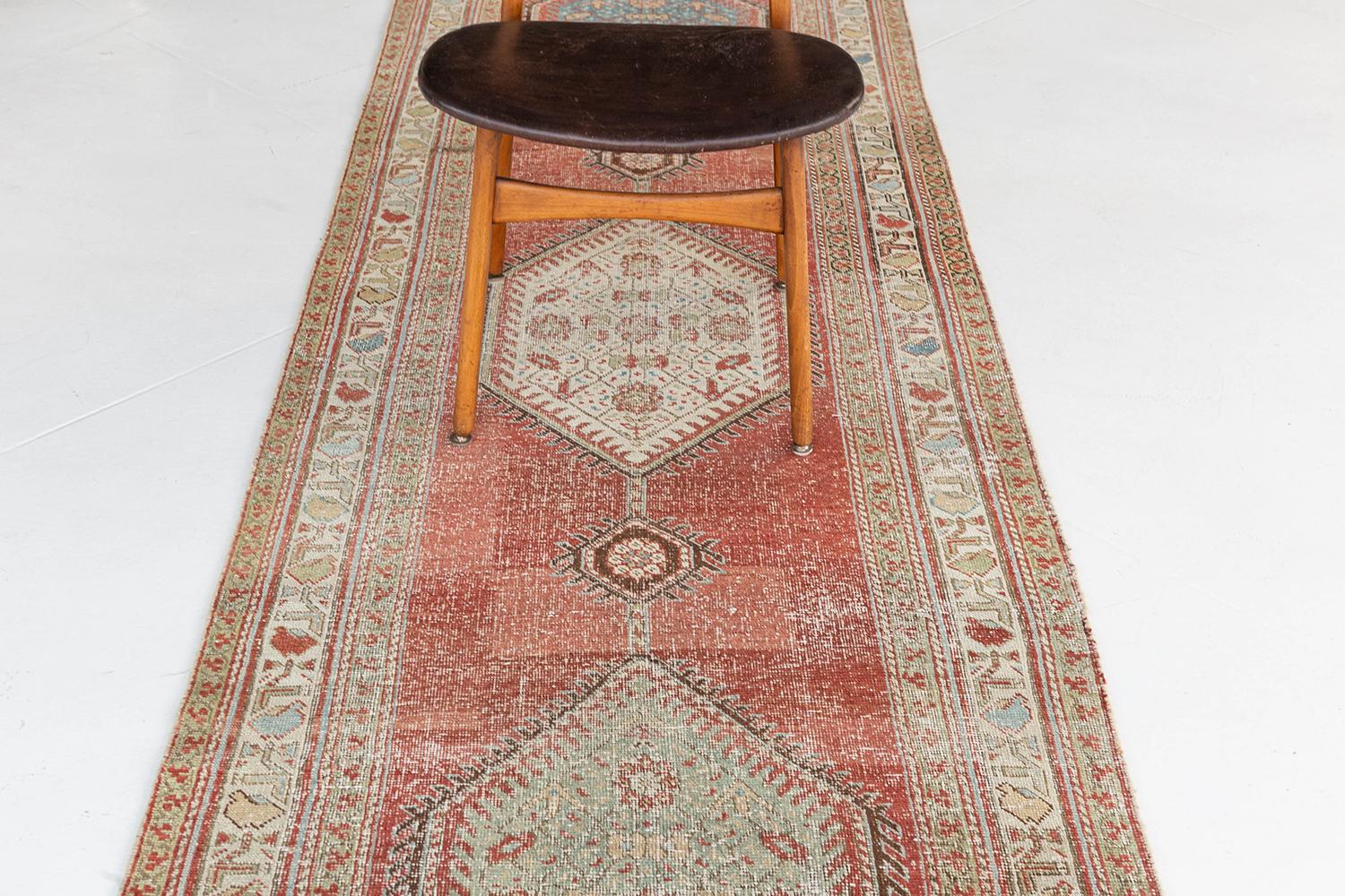 Wool Antique Persian Bidjar Runner 26465 For Sale