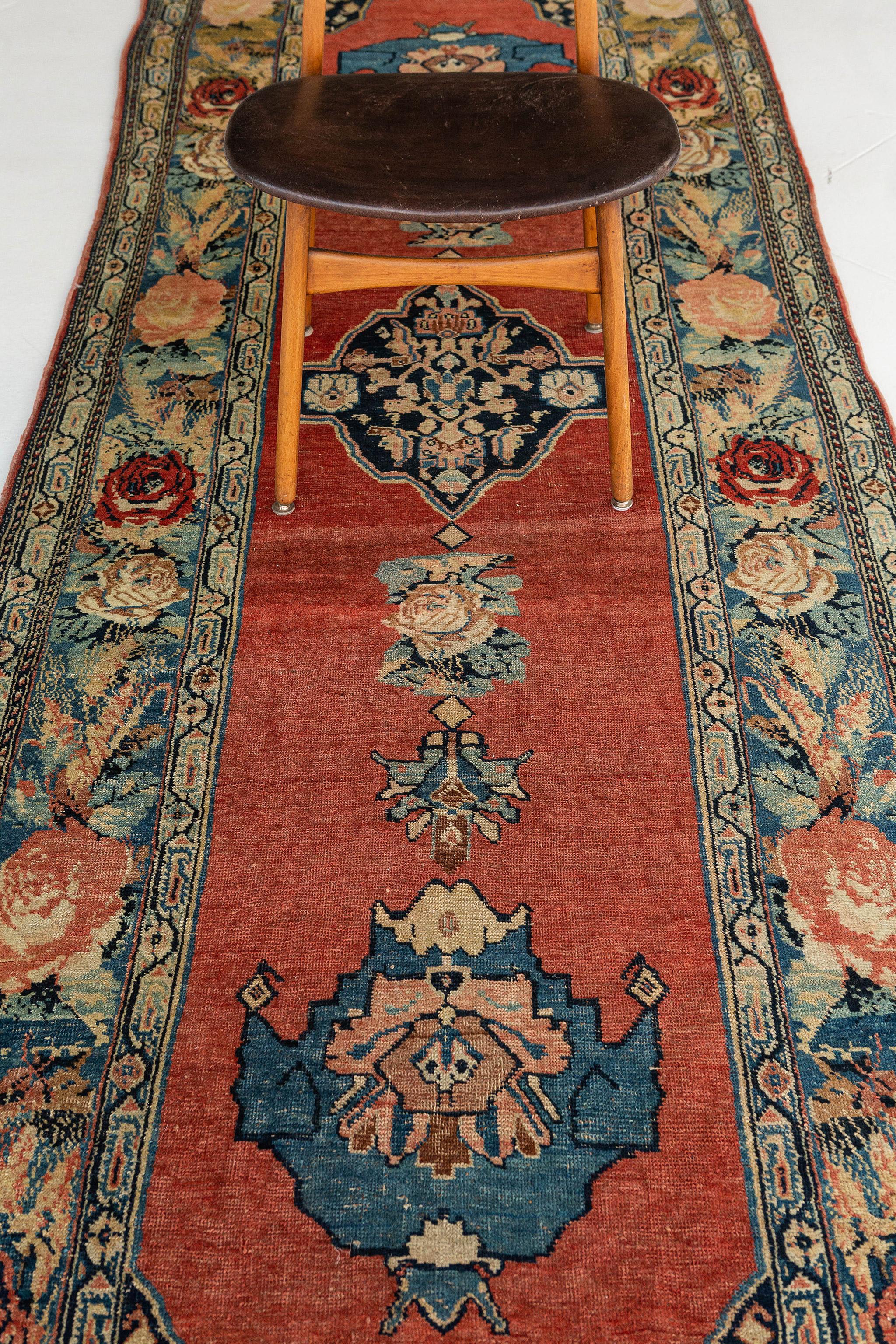 Wool Antique Persian Bidjar Runner 55159 For Sale