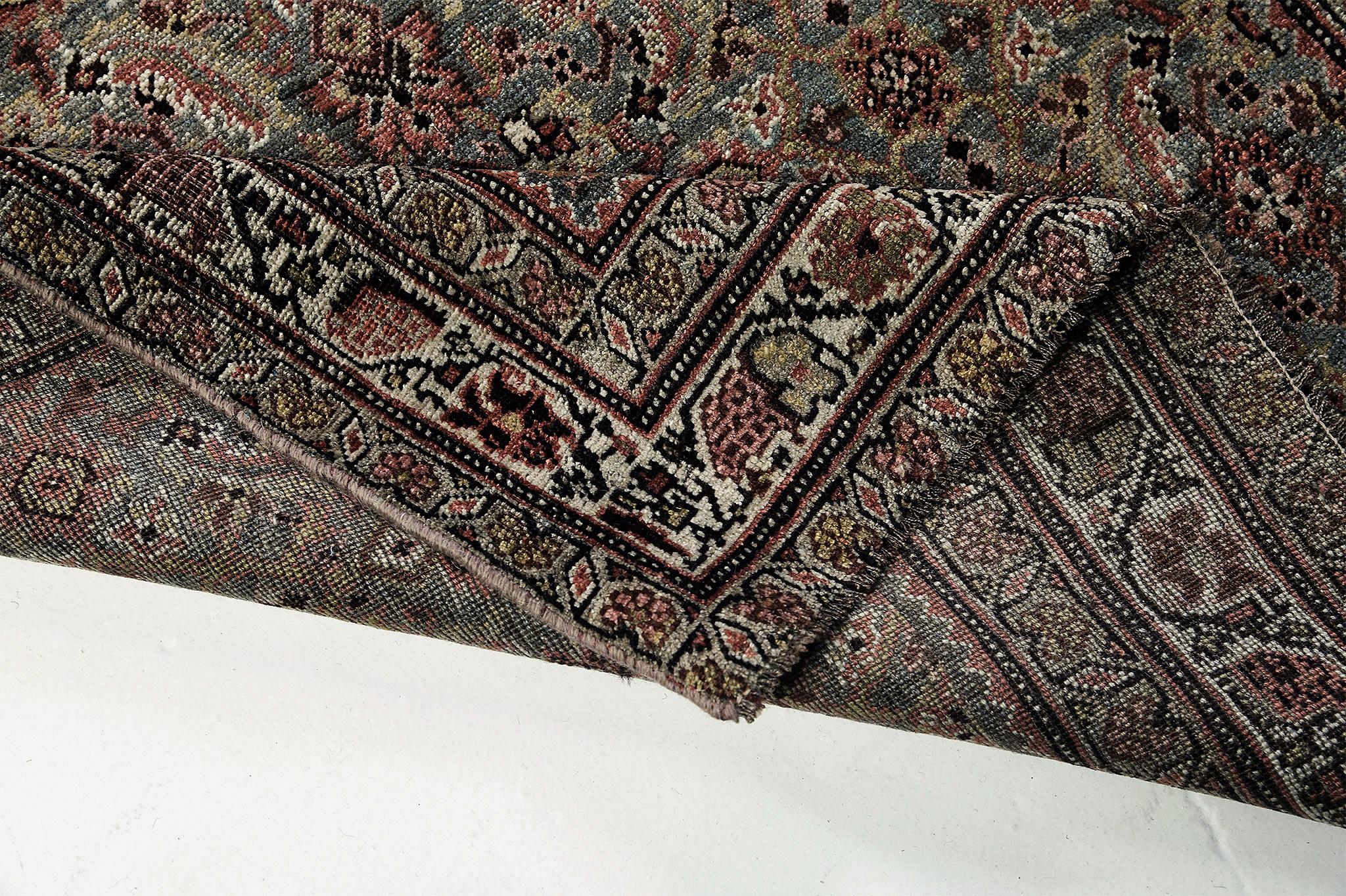 Hand-Knotted Antique Persian Bidjar Runner For Sale