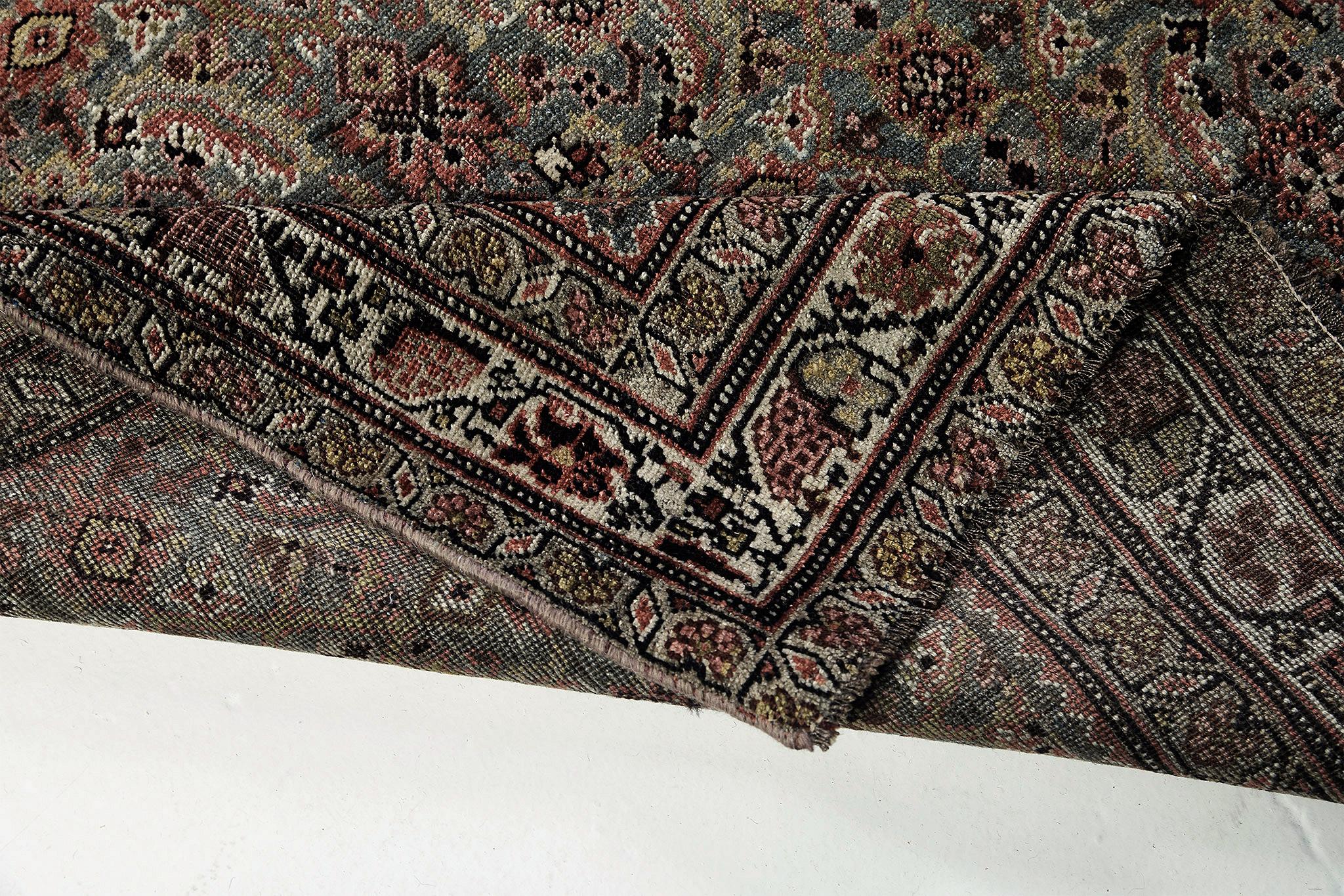 Antique Persian Bidjar Runner In Good Condition For Sale In WEST HOLLYWOOD, CA