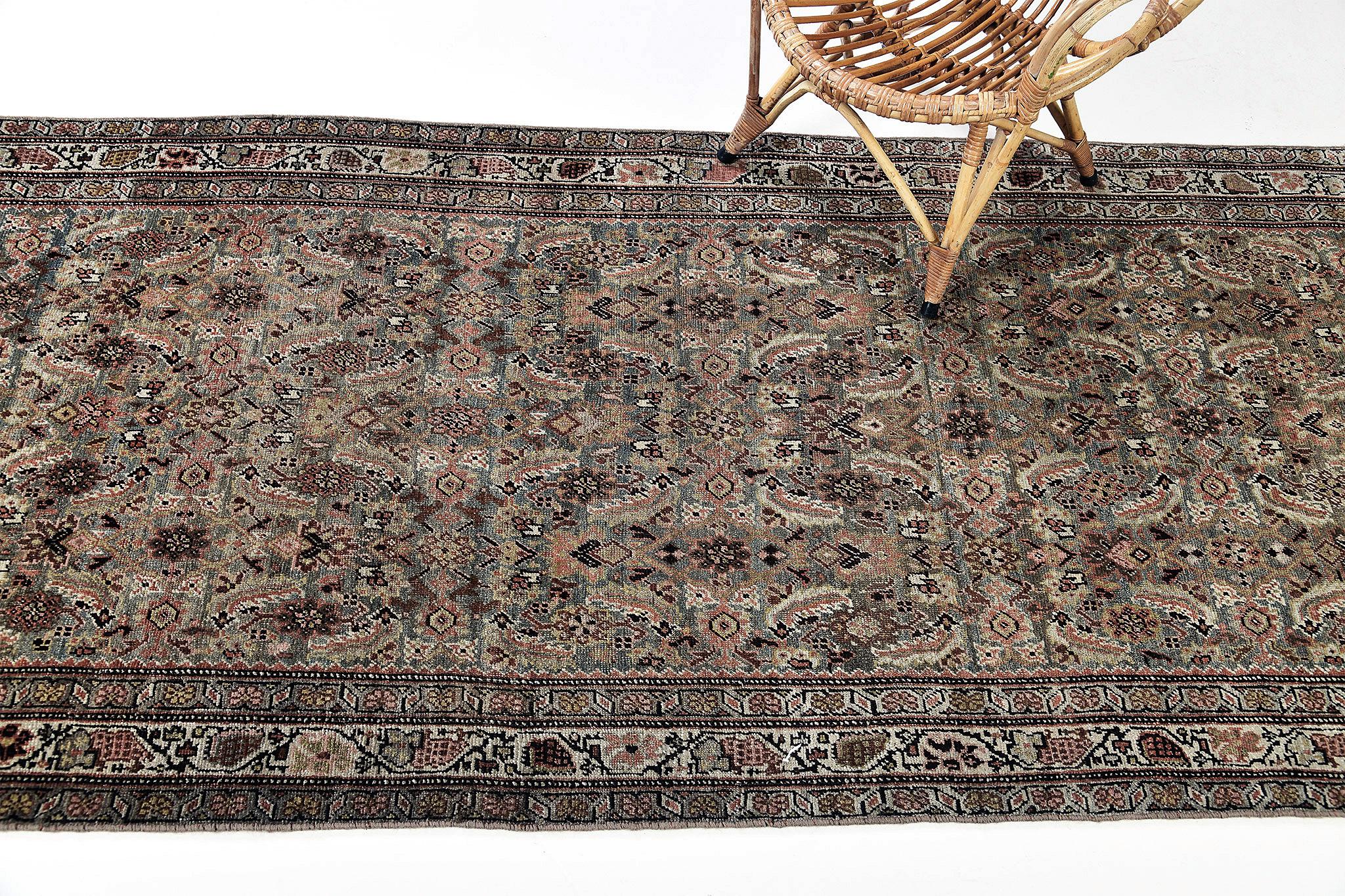 Antique Persian Bidjar Runner For Sale 3