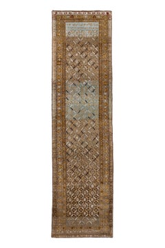 Antique Persian Bidjar Runner with Allover Herati Pattern