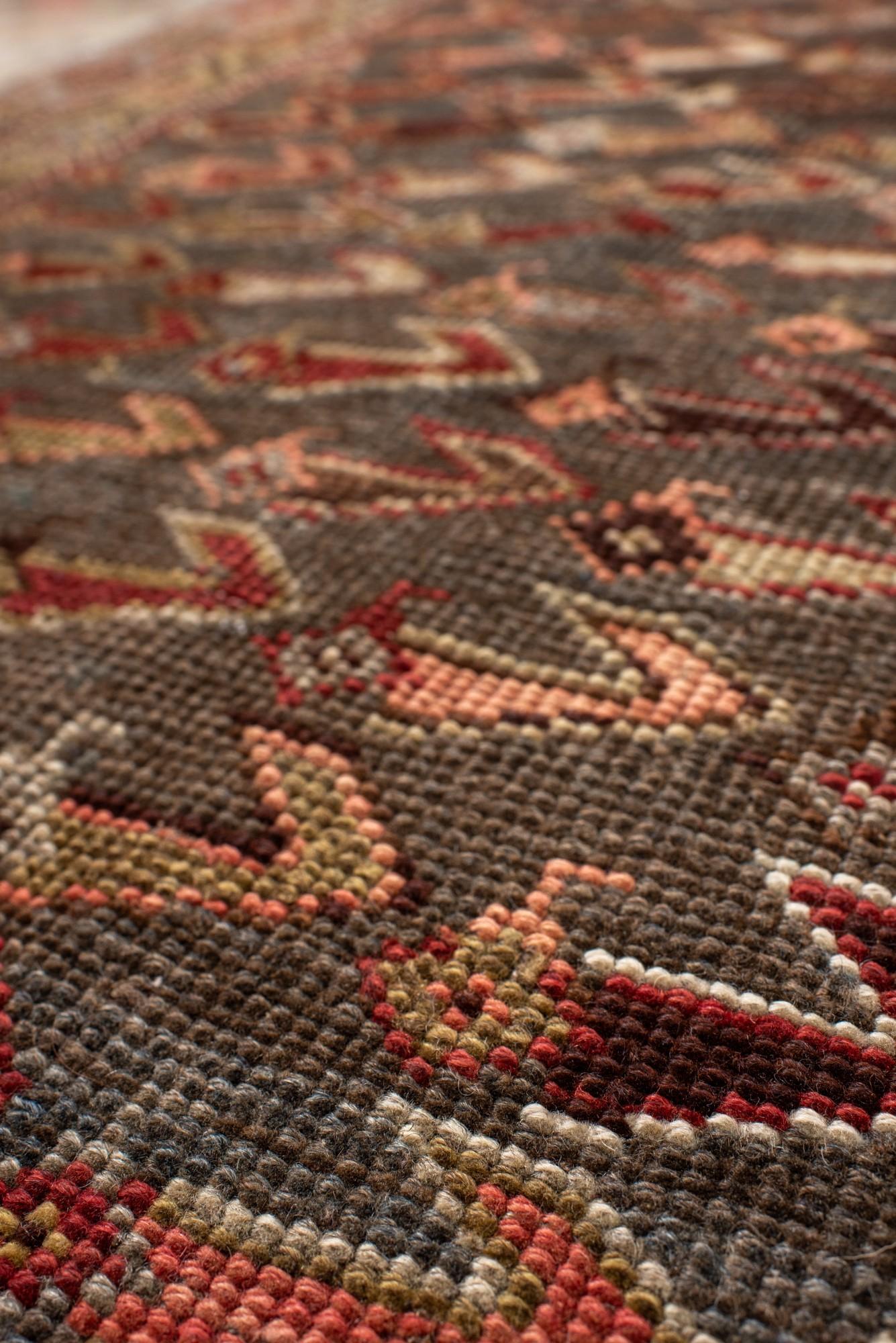 Wool Antique Persian Bidjar Runner with Herati-Inspired Allover Motif For Sale