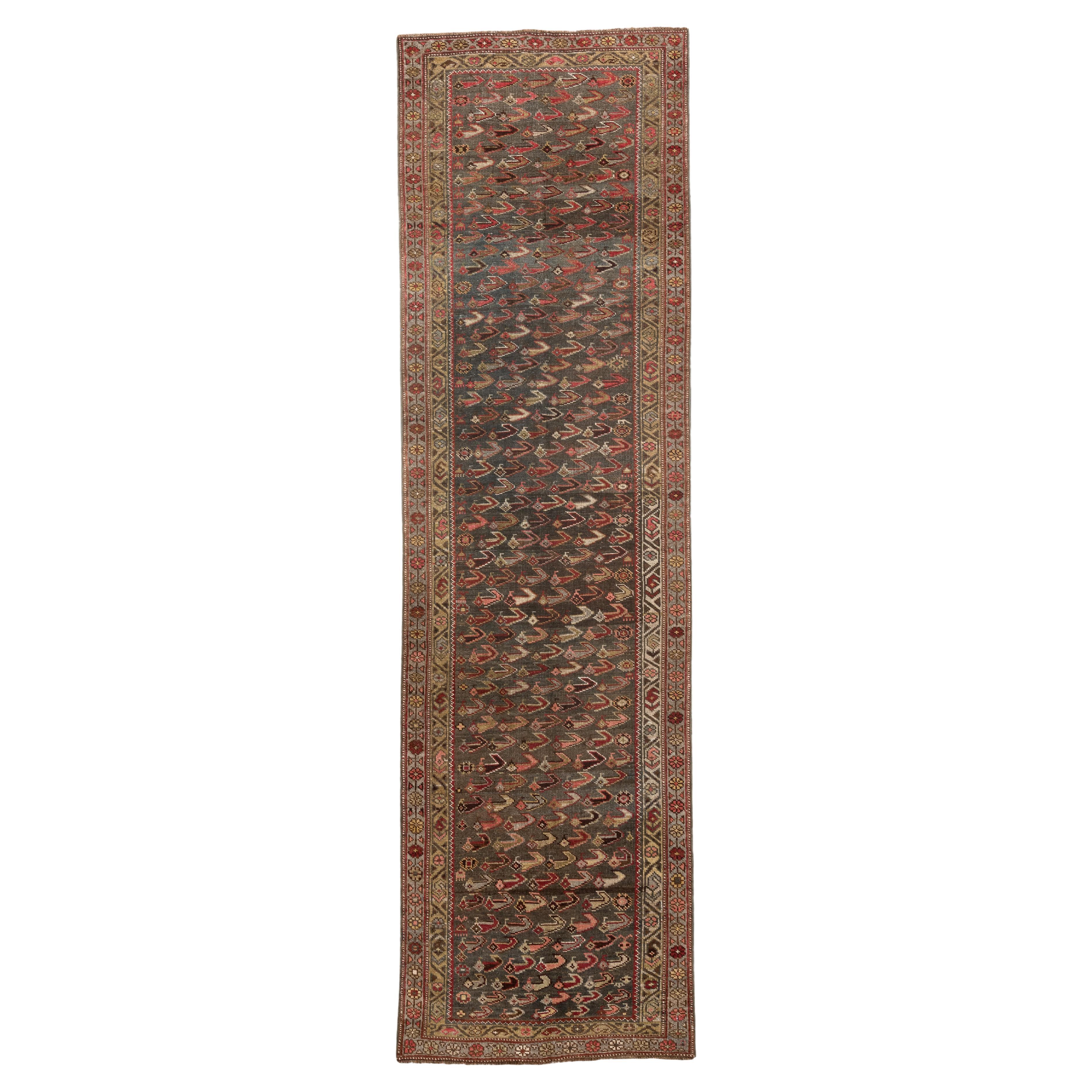 Antique Persian Bidjar Runner with Herati-Inspired Allover Motif For Sale