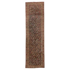 Antique Persian Bidjar Runner with Herati-Inspired Allover Motif