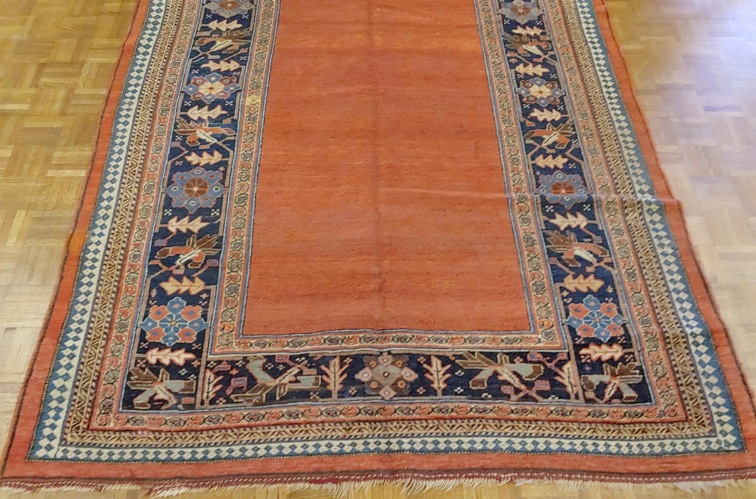Antique Persian Bidjar, Solid All-Over Design Rust Field, Wool, Room Size, 1895 For Sale 2