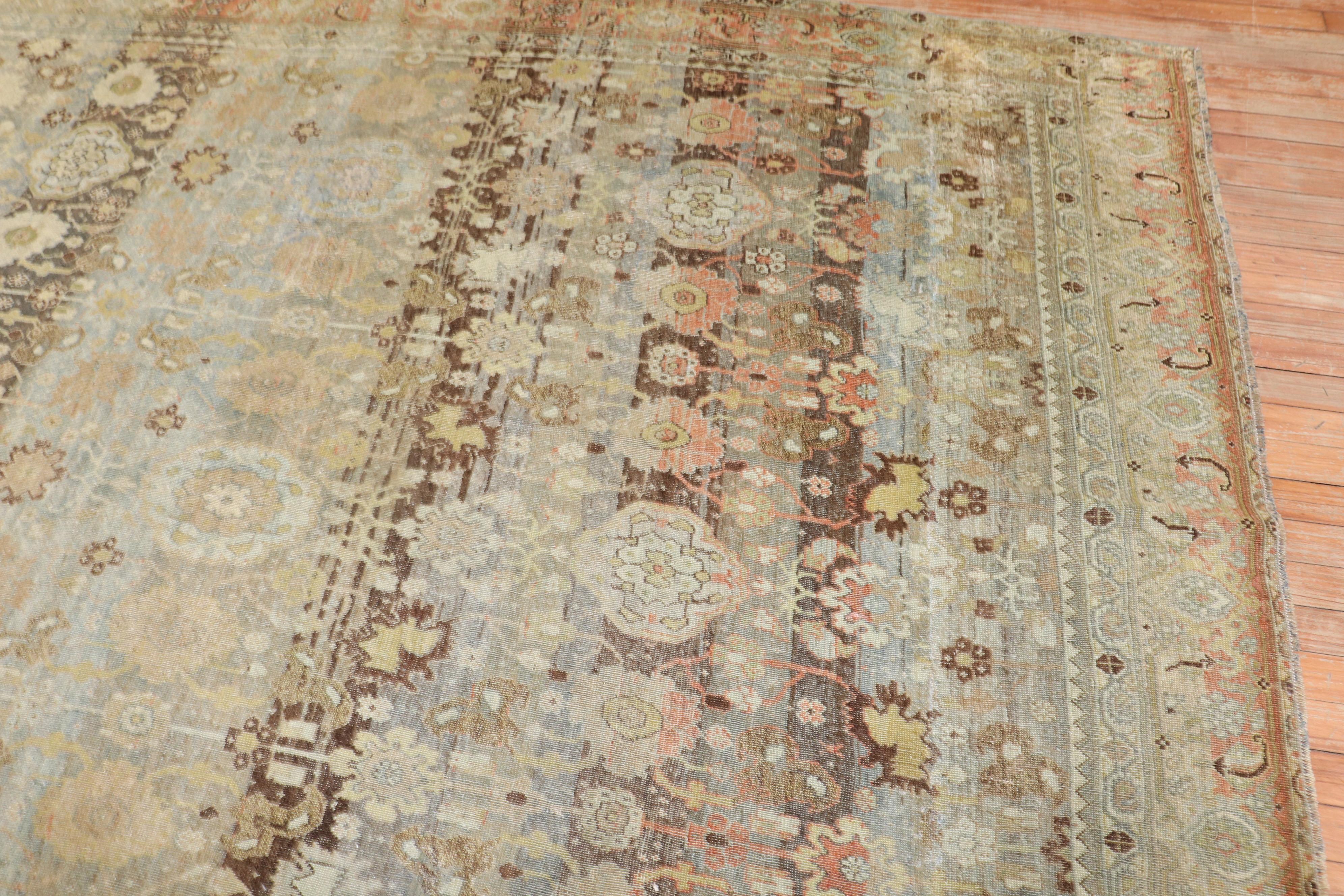 Antique Persian Bidjar Square Carpet For Sale 3