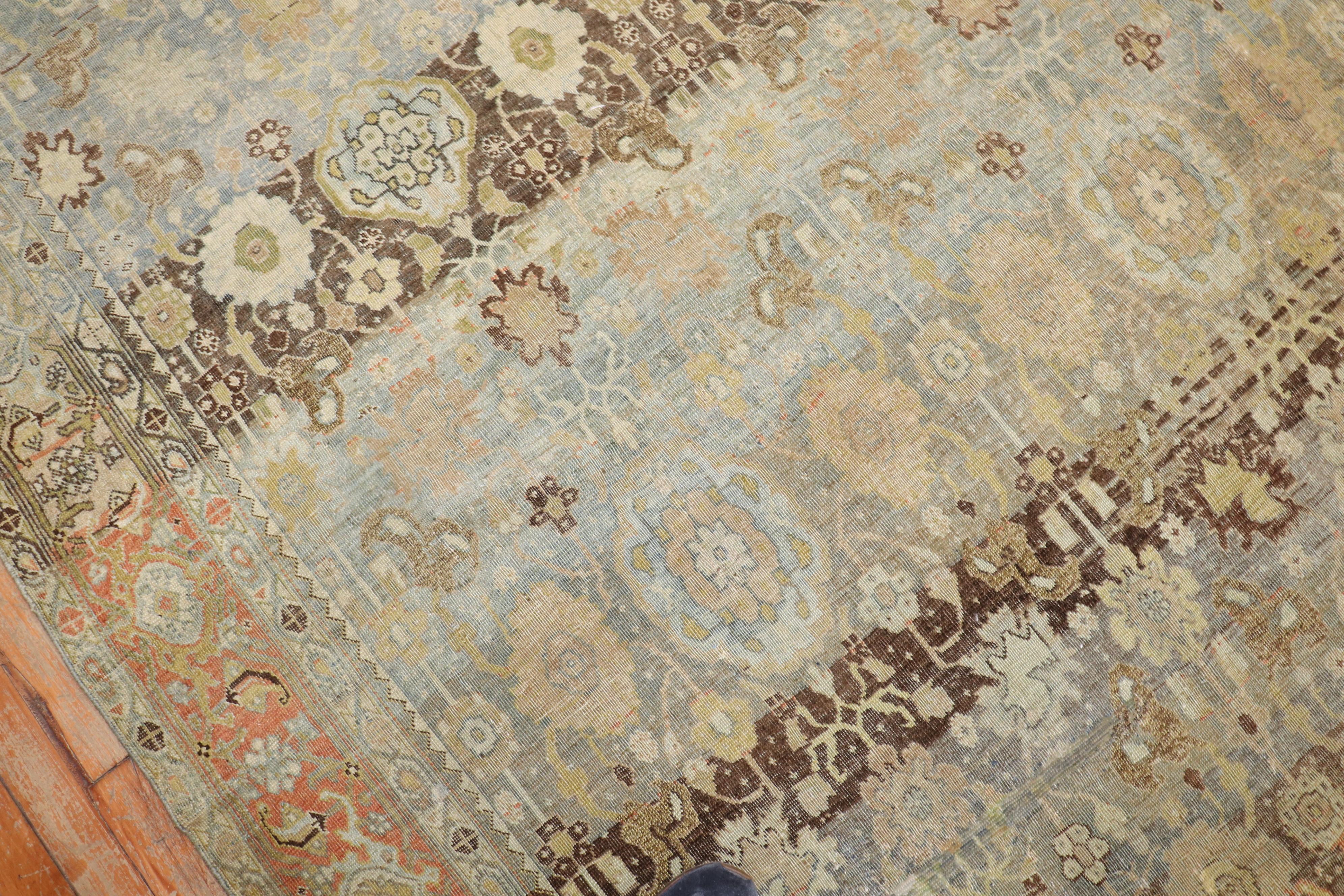 20th Century Antique Persian Bidjar Square Carpet For Sale