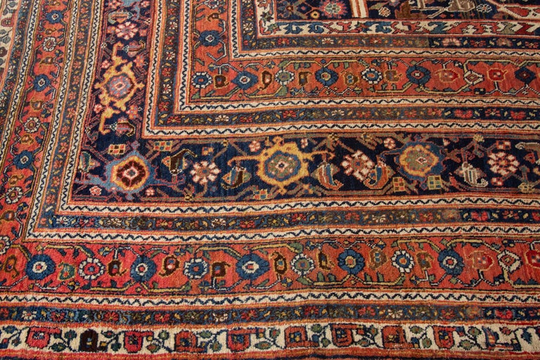 Antique Persian Bidjar Square Rug at 1stDibs