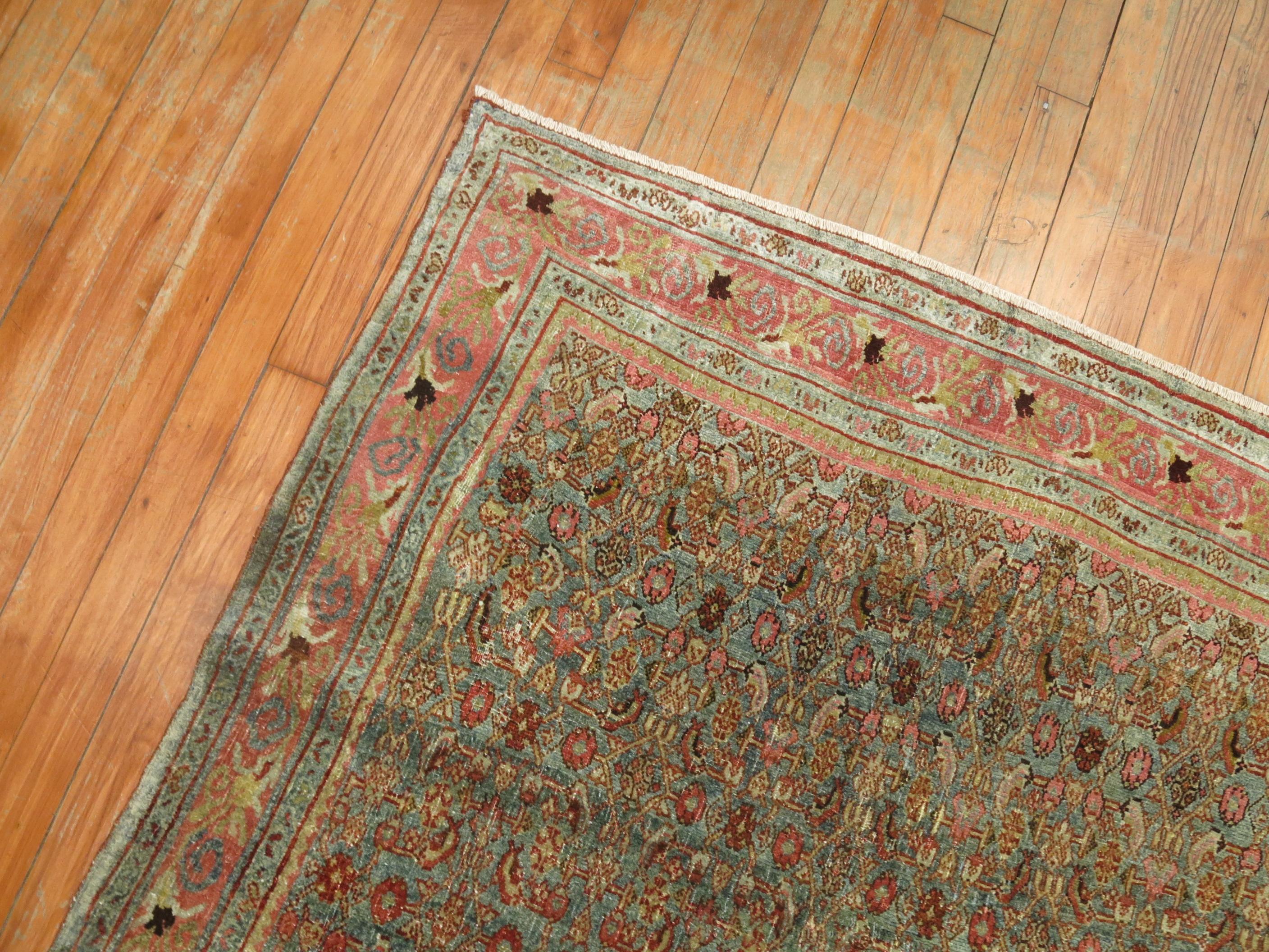 Antique Persian Bidjar Square Rug In Good Condition For Sale In New York, NY