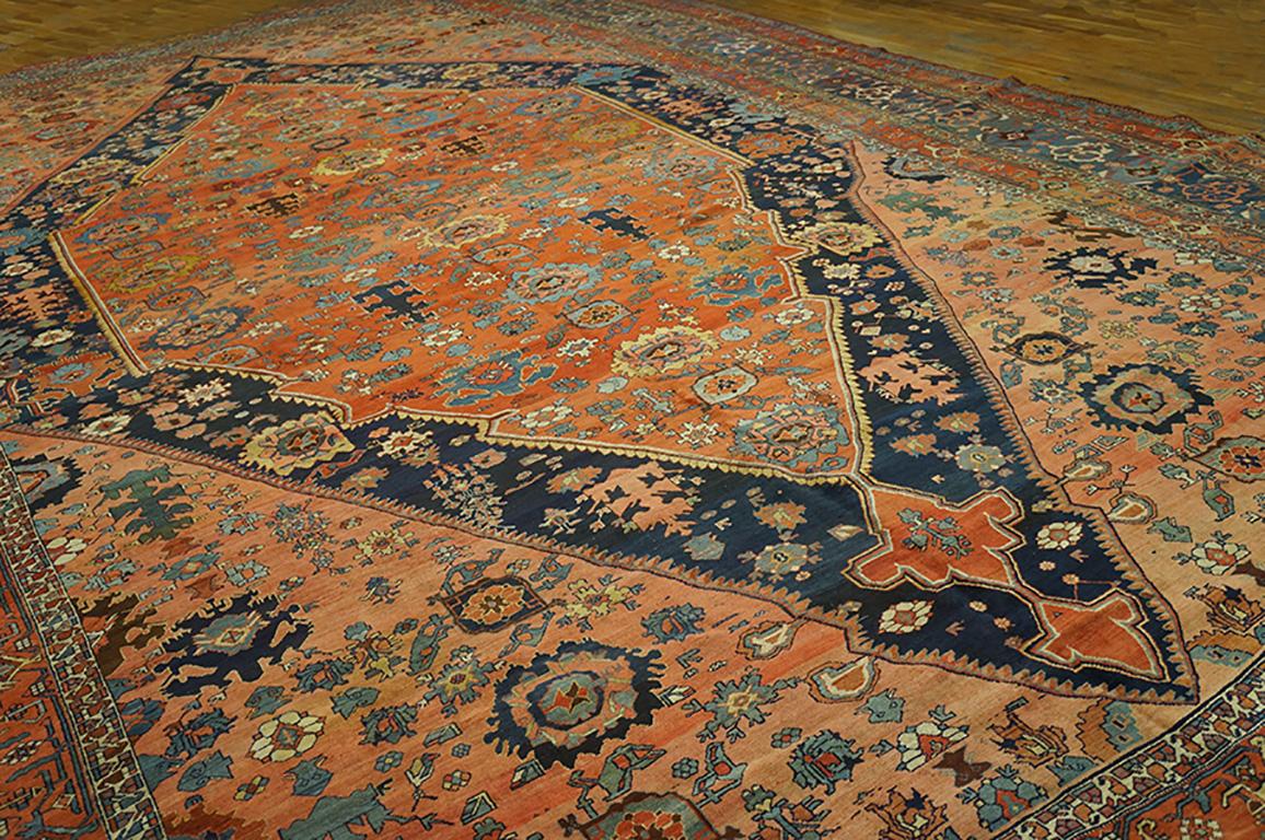 Hand-Knotted 19th Century Persian Bijar Carpet  ( 15' x 25'9