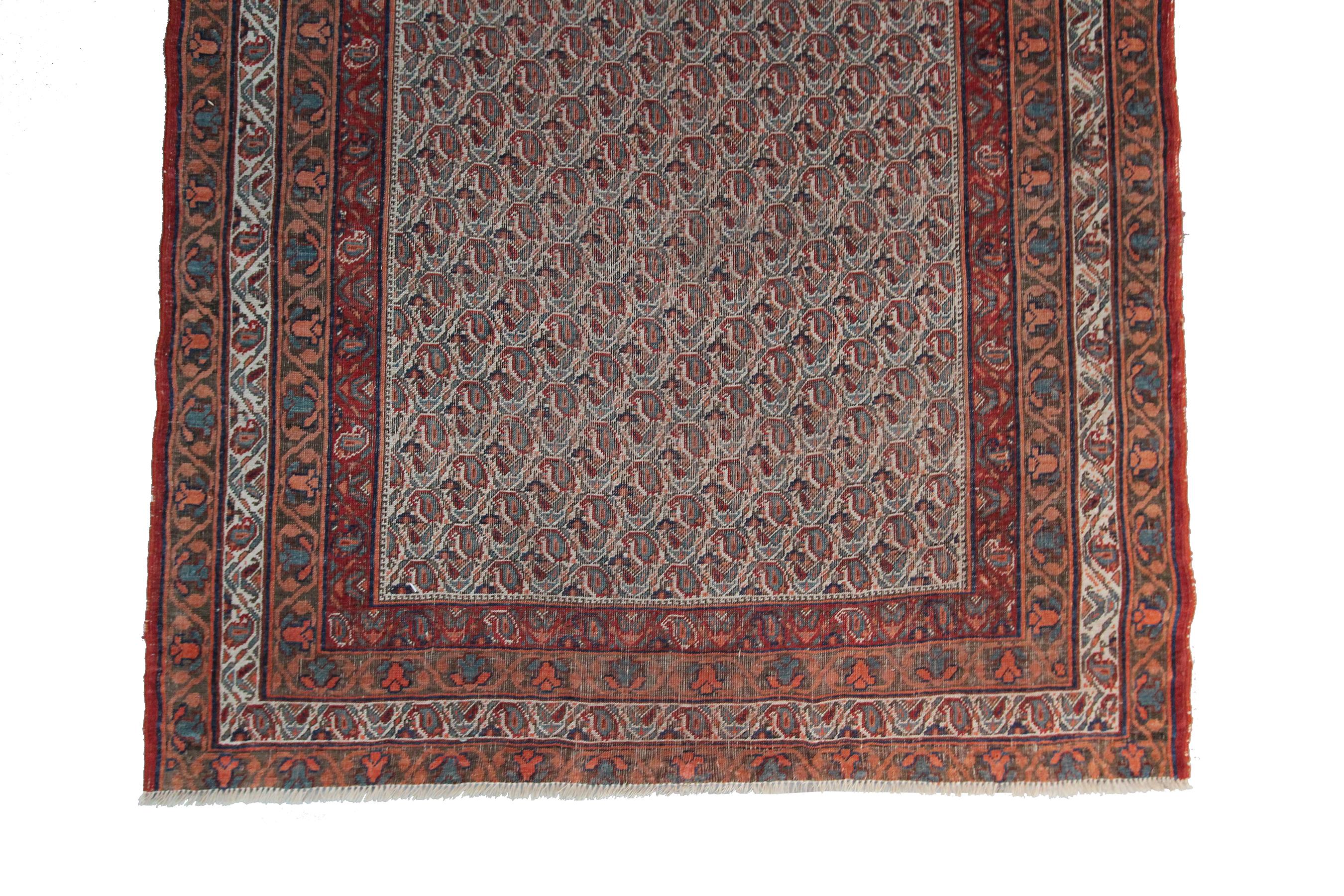 Perse Bijar persan ancien Bijar antique pré-1900, motif géométrique, 10 x 15 cm en vente