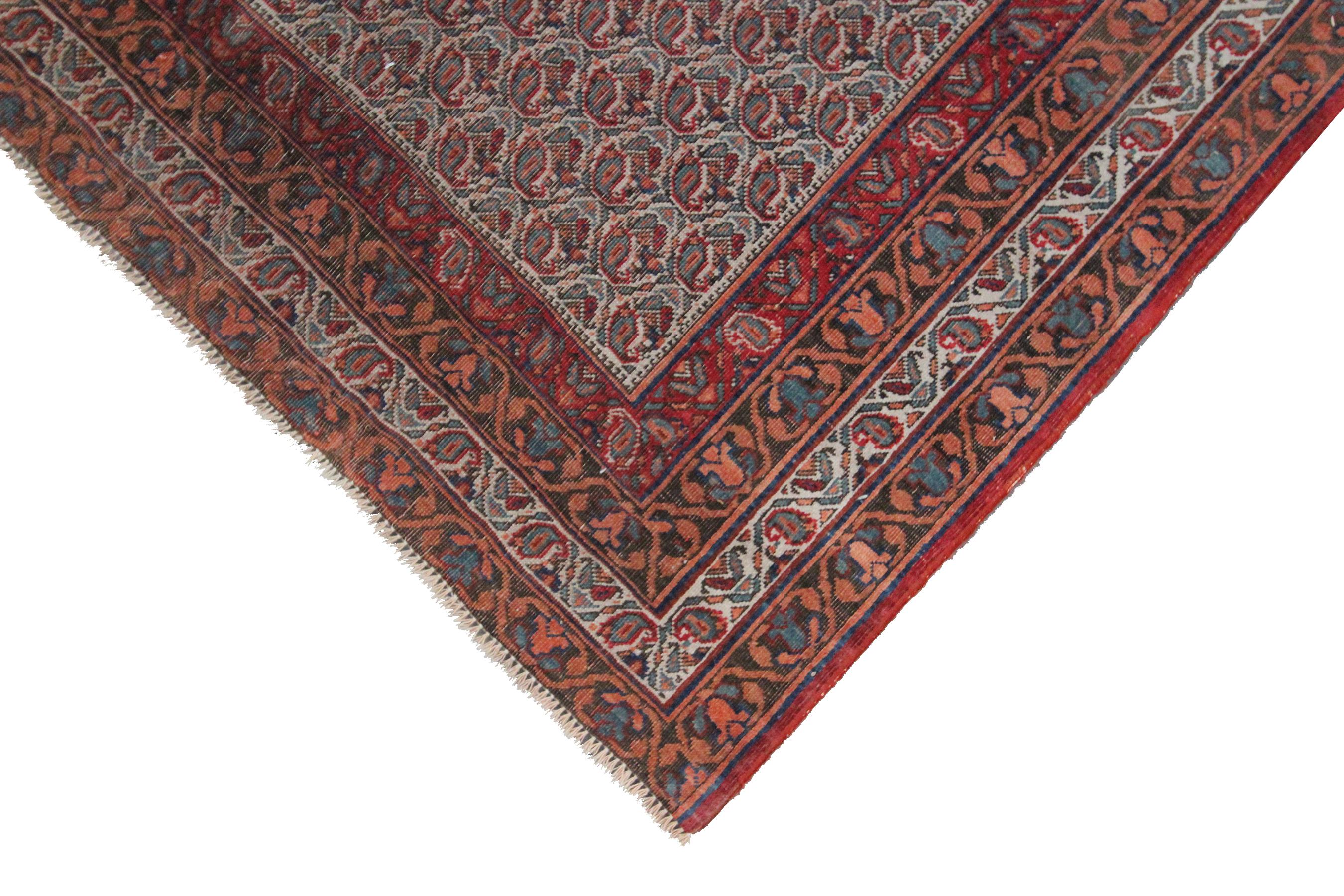 Fin du XIXe siècle Bijar persan ancien Bijar antique pré-1900, motif géométrique, 10 x 15 cm en vente