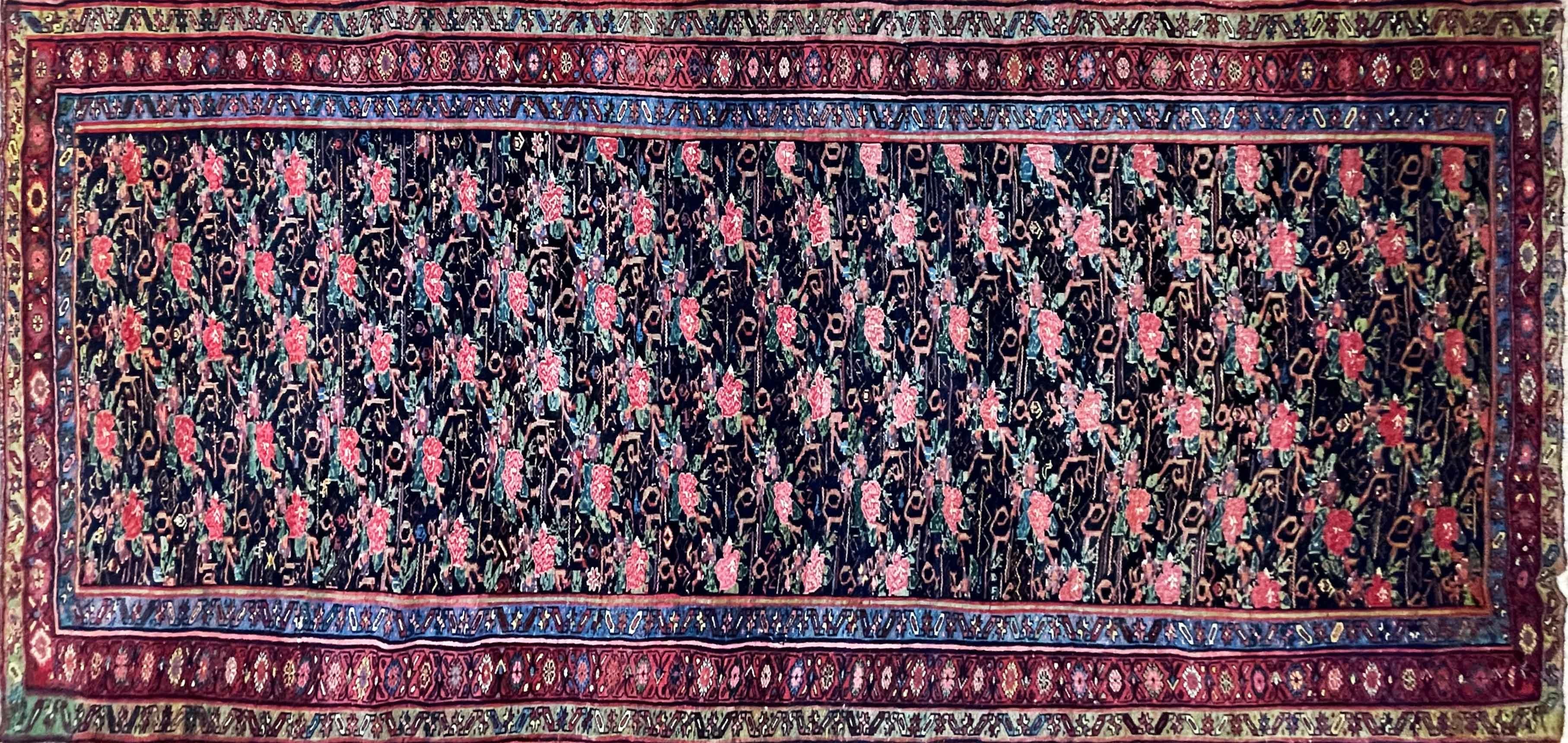 Exquisite Antique Persian Kurdish Bijar Halvayi Carpet - A Timeless Work of Art

Step into a world of captivating beauty with this absolutely stunning antique Persian Kurdish Bijar Halvayi carpet, dating back to the 1900's. Measuring a graceful 5'4