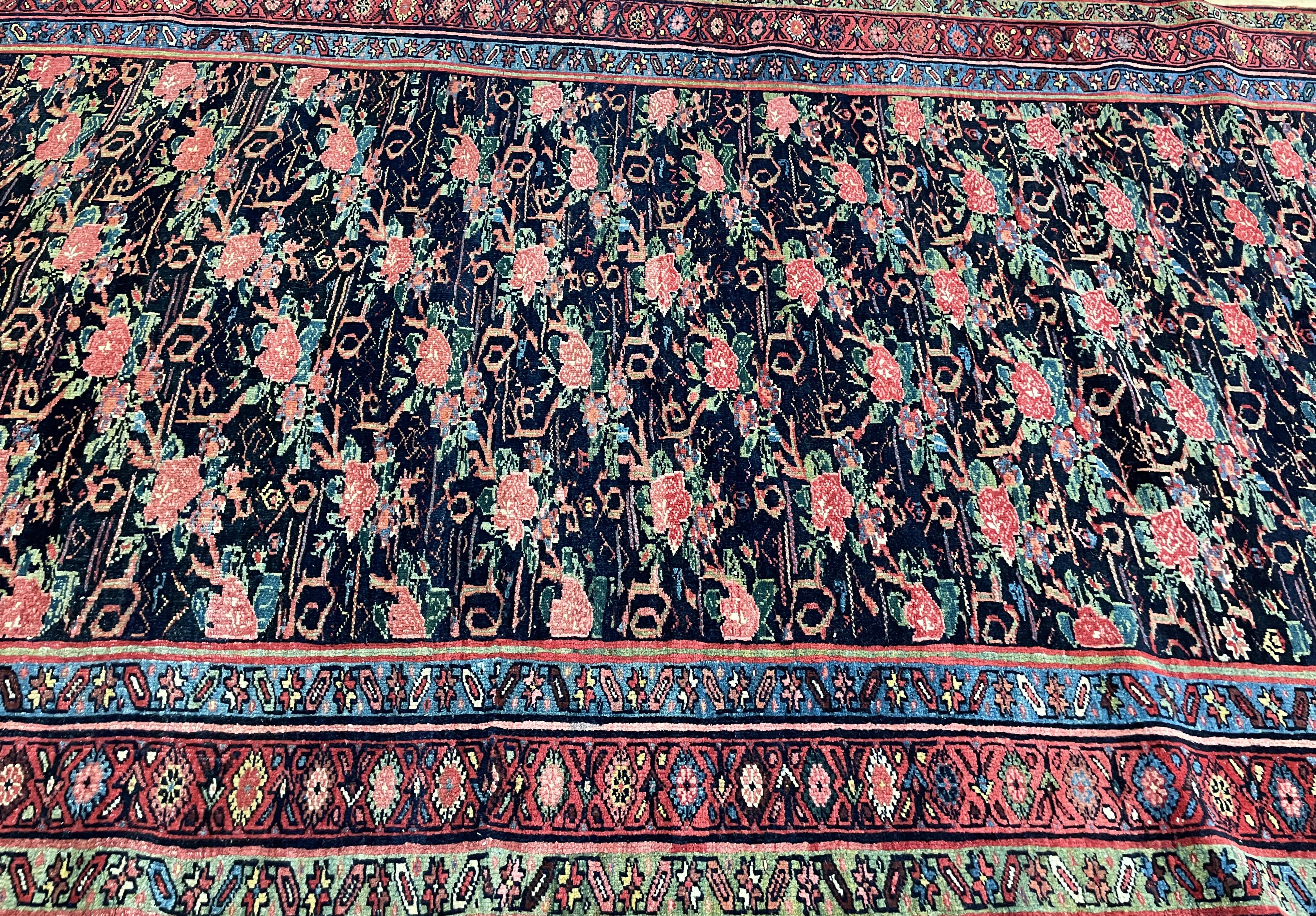 Hand-Knotted Antique Persian Bijar Halvayi Carpet, French Design For Sale