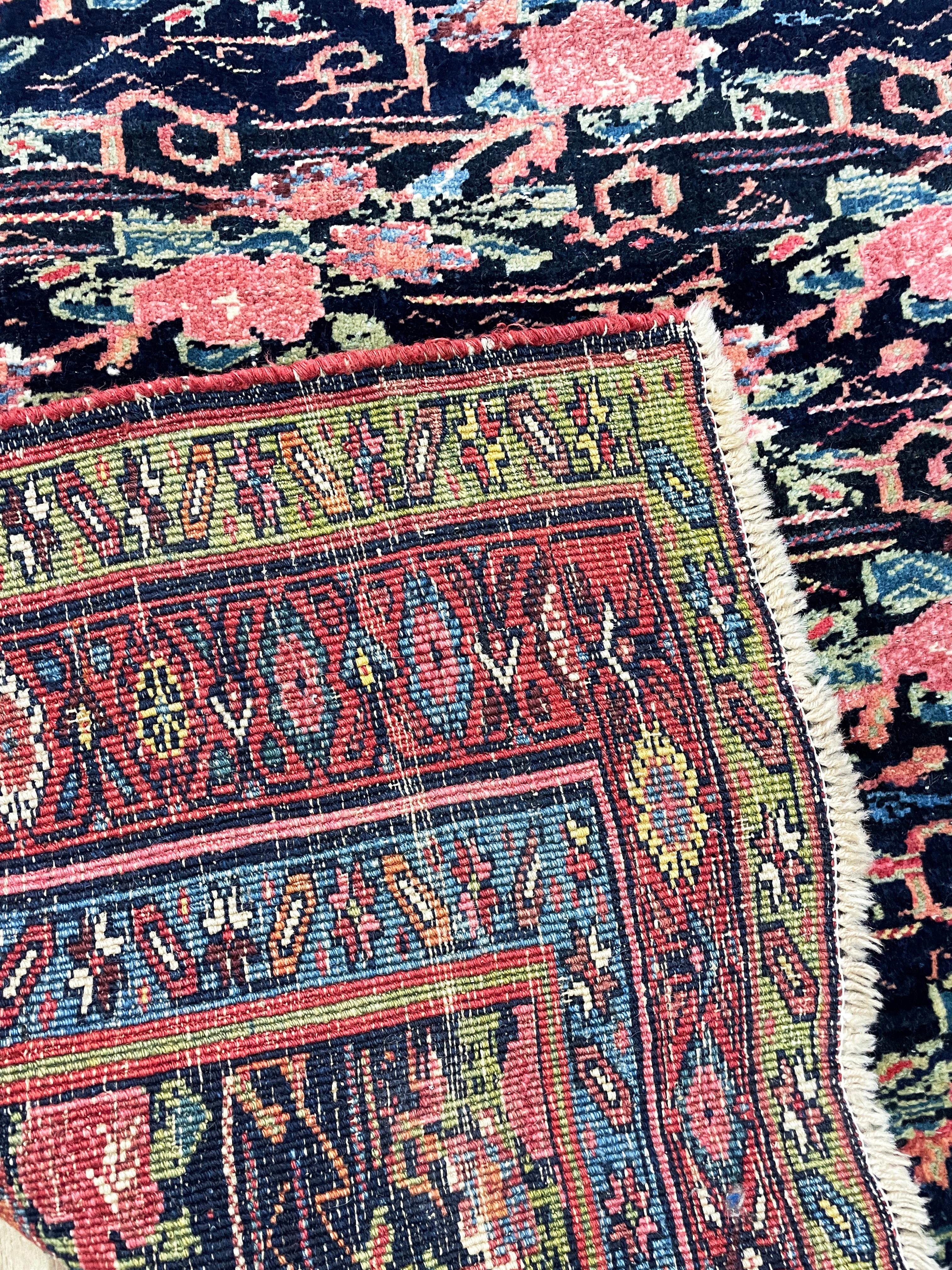 Antique Persian Bijar Halvayi Carpet, French Design In Good Condition For Sale In Evanston, IL