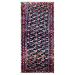Antique Persian Bijar Halvayi Carpet, French Design