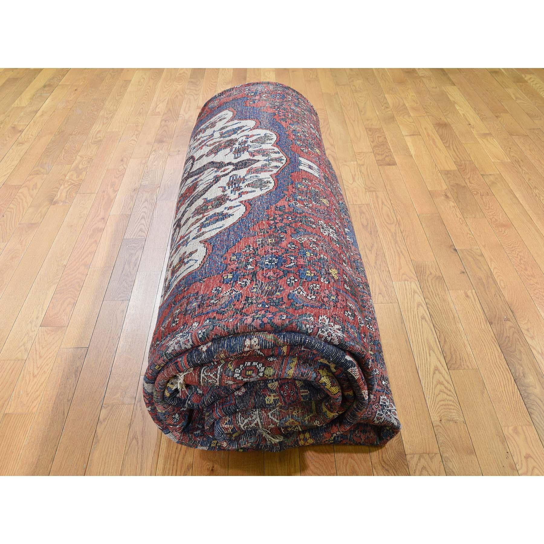Antique Persian Bijar Pure Wool Exc Condition Wide Gallery Hand Knotted For Sale 4