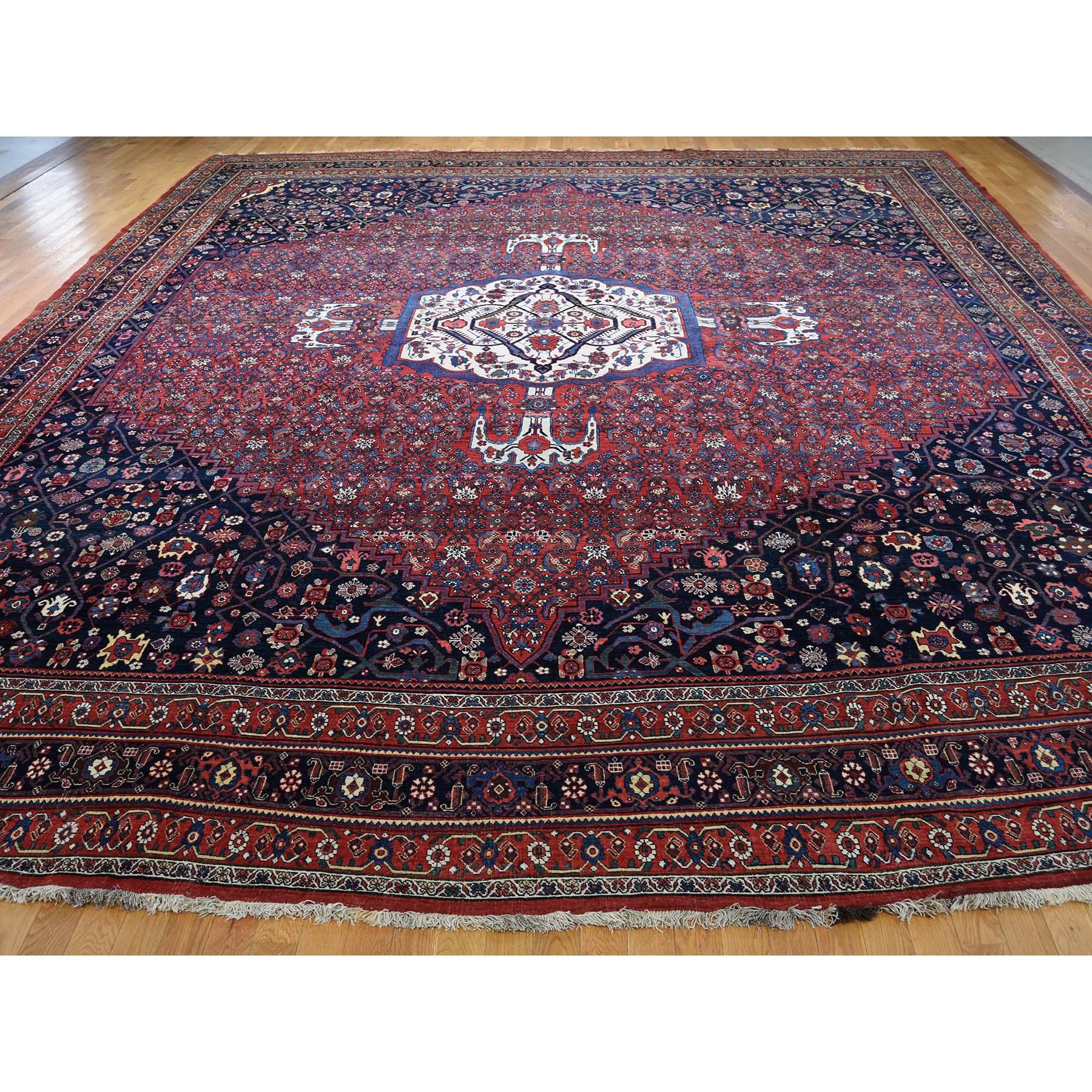 Medieval Antique Persian Bijar Pure Wool Exc Condition Wide Gallery Hand Knotted For Sale