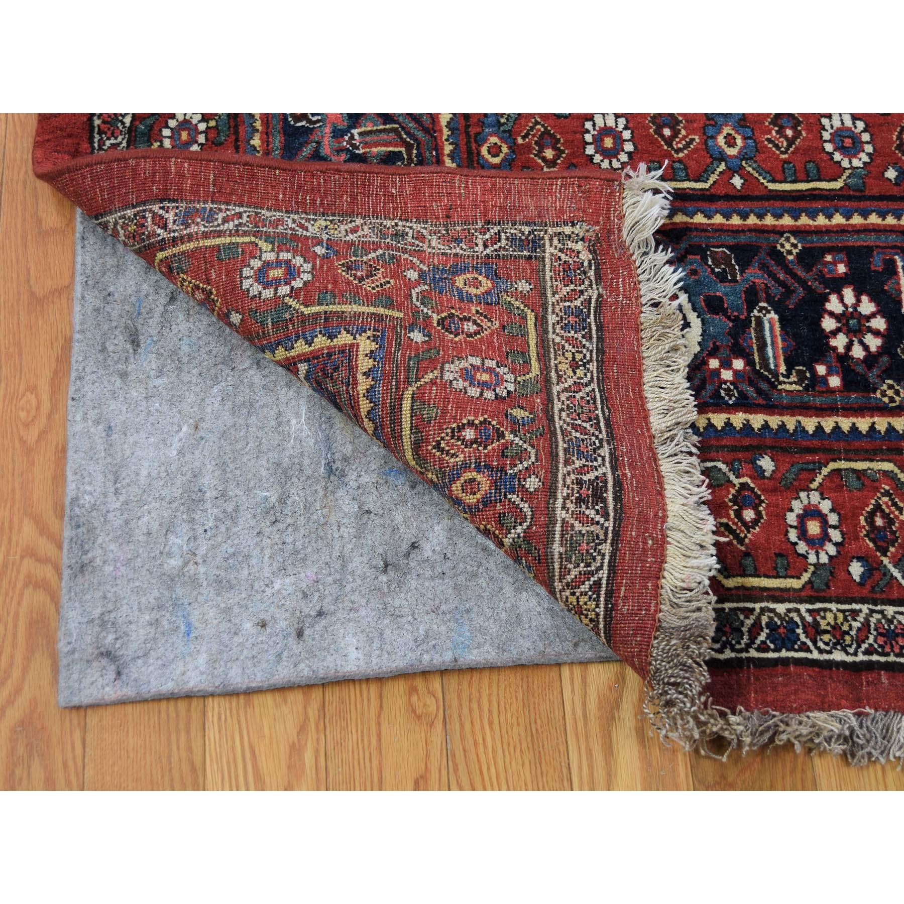 Antique Persian Bijar Pure Wool Exc Condition Wide Gallery Hand Knotted In Good Condition For Sale In Carlstadt, NJ