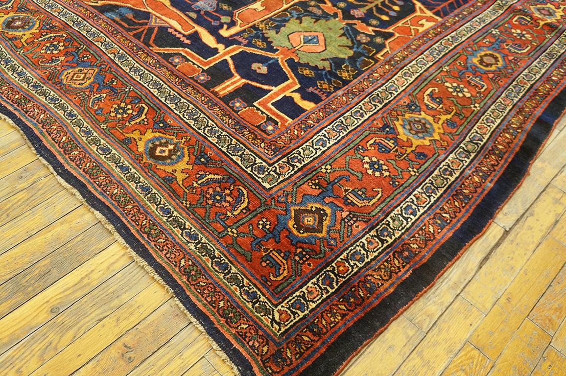 Hand-Knotted Antique Persian Bijar Rug For Sale