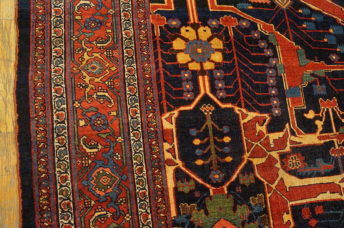Late 19th Century Antique Persian Bijar Rug For Sale