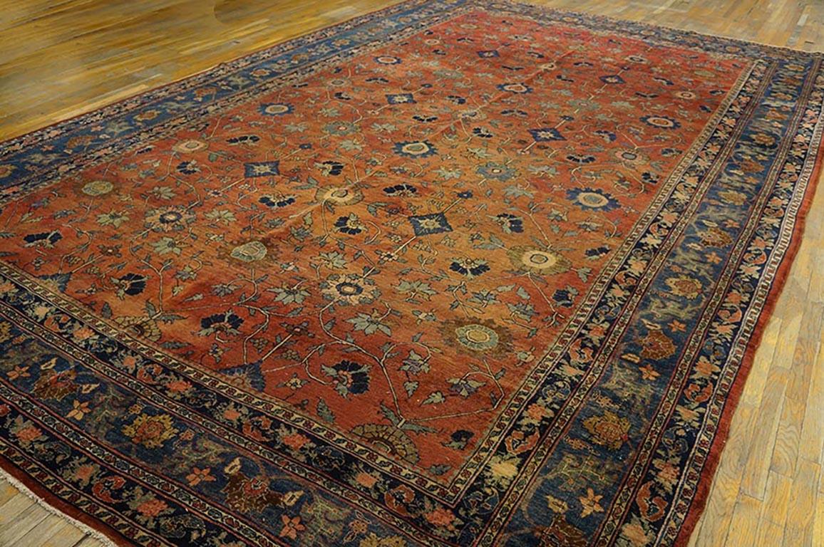 Antique Persian Bijar rug. Size: 11'0