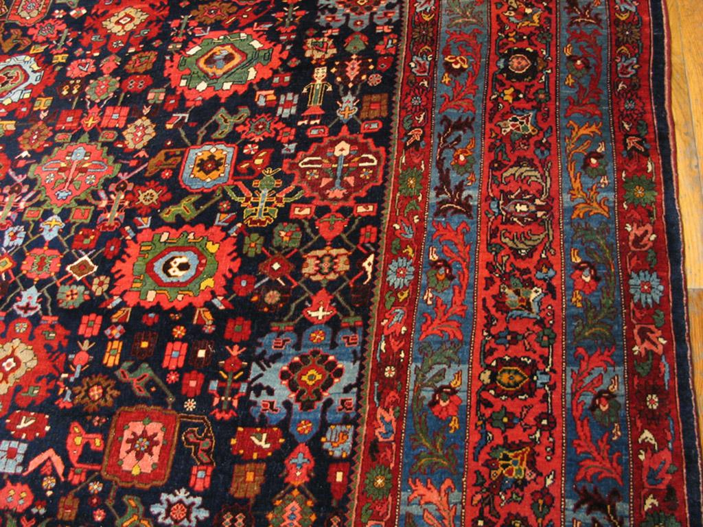 Antique Persian Bijar rug, size: 11'8