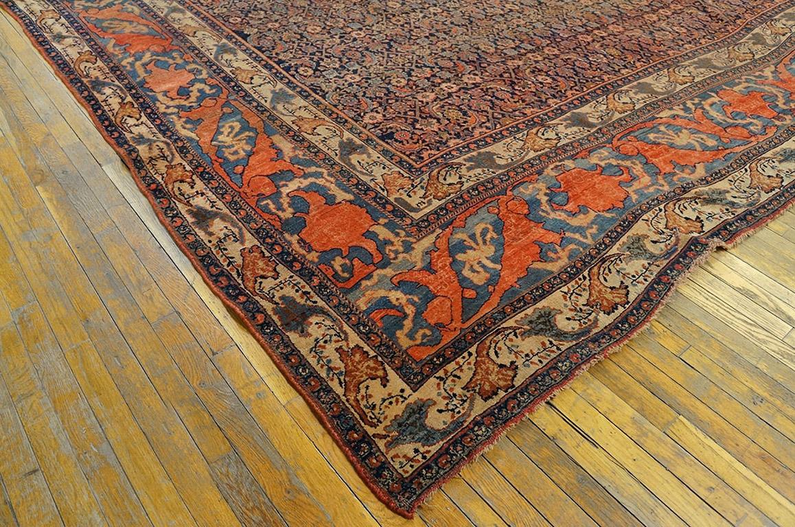 Hand-Knotted Late 19th Century Persian Bijar Carpet ( 12' 0'' x 18' 6'' - 365 x 563 cm ) For Sale