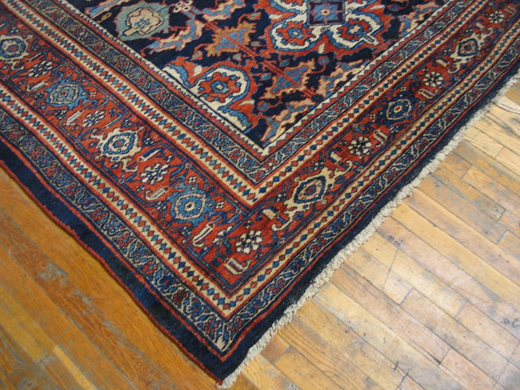 Antique Persian Bijar rug, size: 12'6