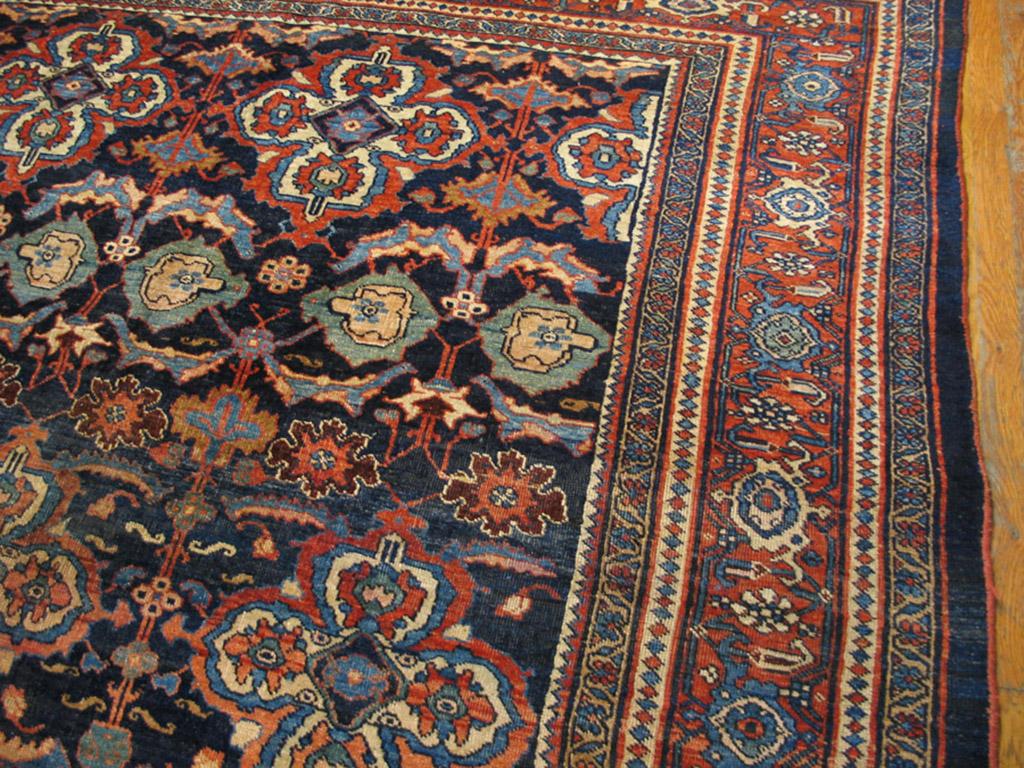 Hand-Knotted Antique Persian Bijar Rug